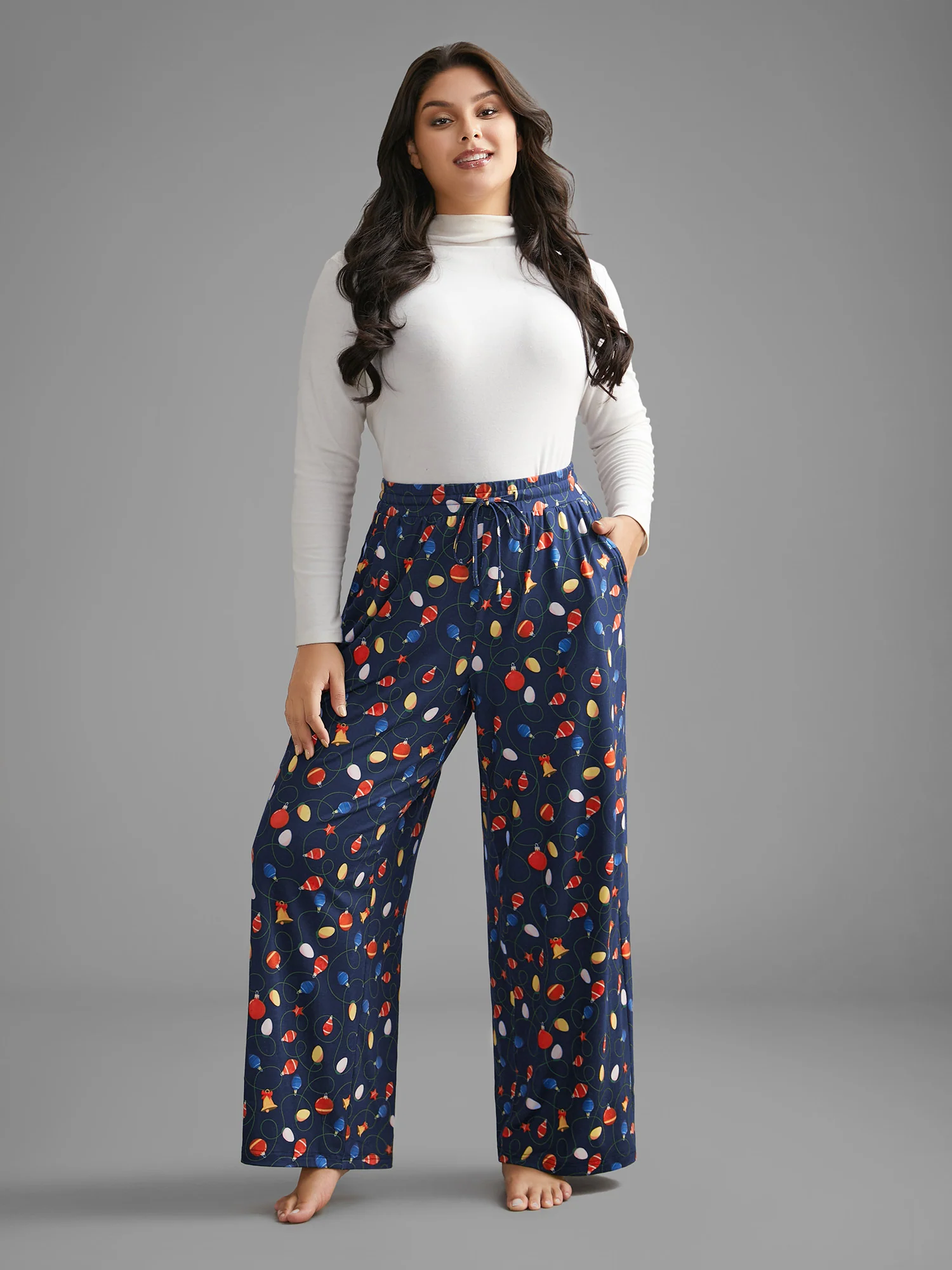 Bulb Print Drawstring Lounge Bottoms - Image 14