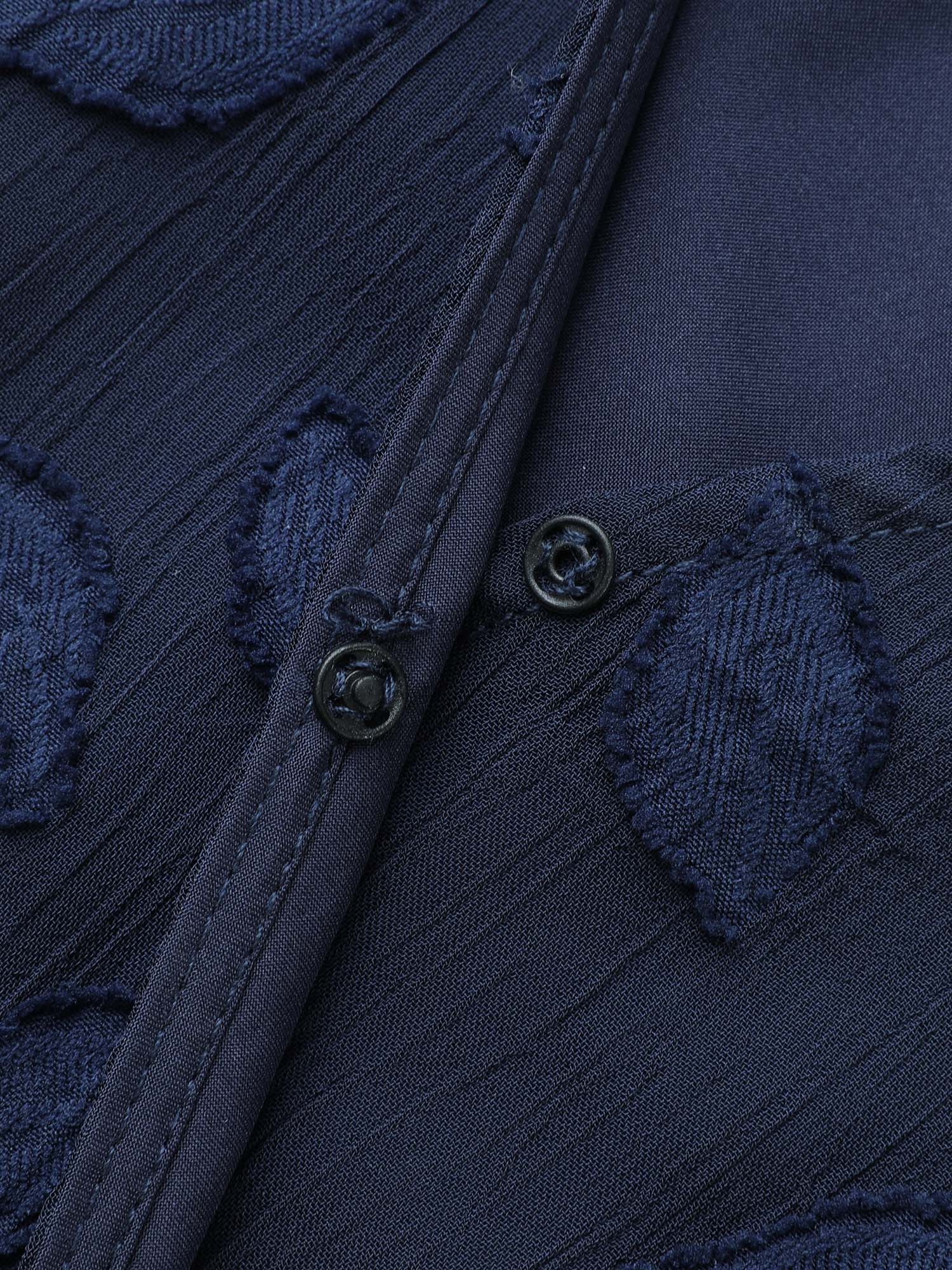 Burn-out Fabric Surplice Neckline Shirt - Image 6