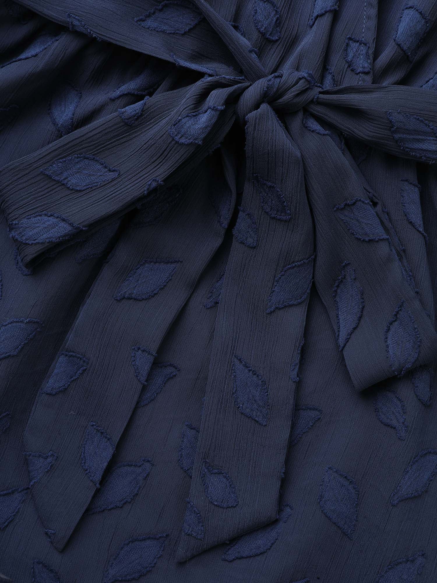 Burn-out Fabric Surplice Neckline Shirt - Image 7
