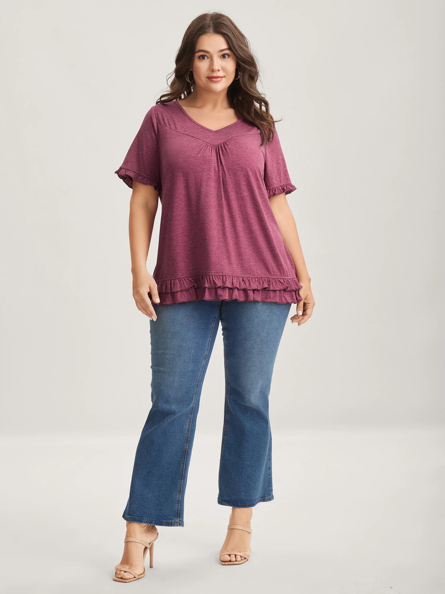 Bust-Comfort Ruffled A-Line Top - Image 3