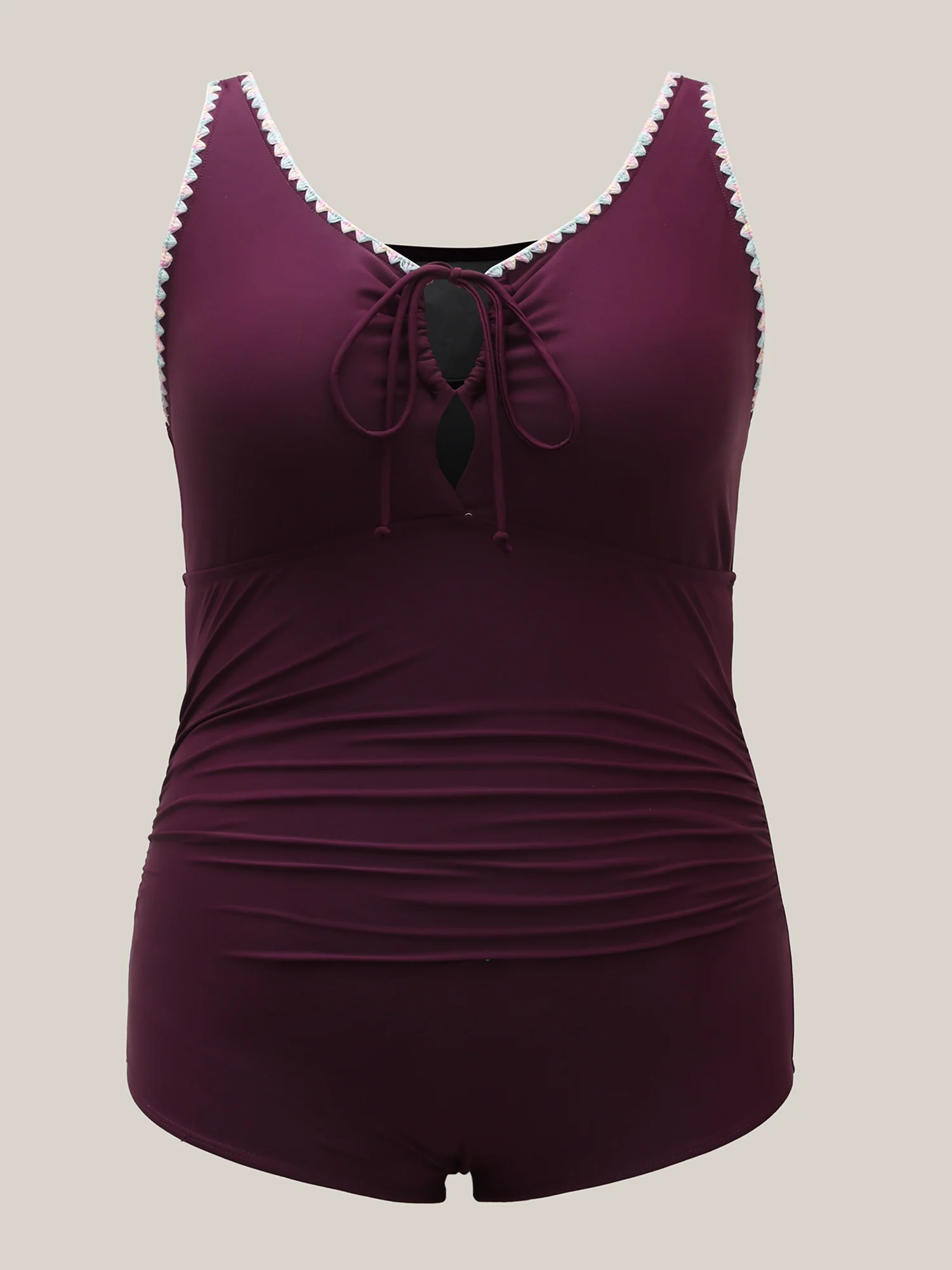 Bust Drawstring Keyhole One-Piece Swimsuit - Image 7