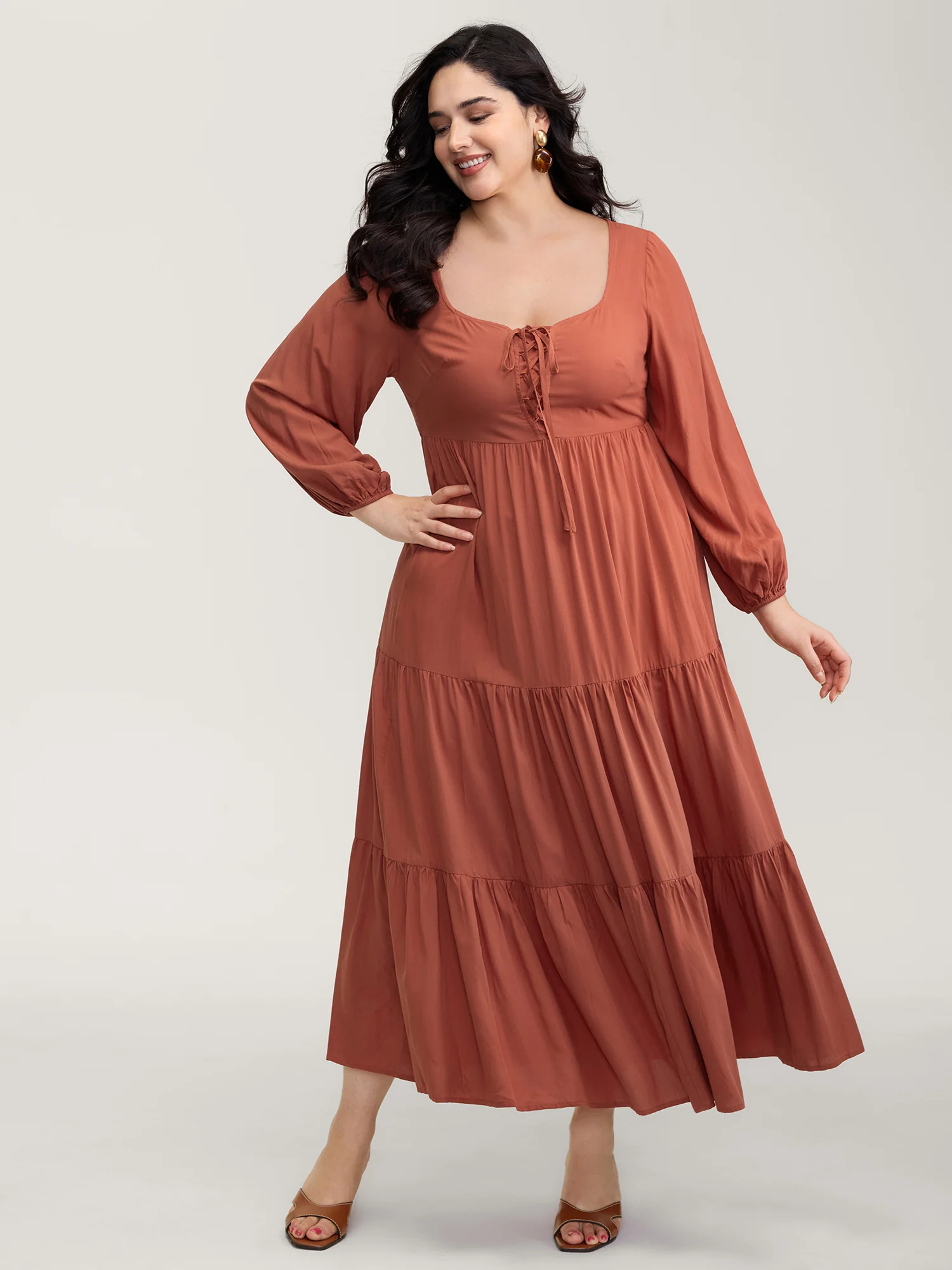 Bust-Ease Adjustable Tiered Maxi Dress - Image 3