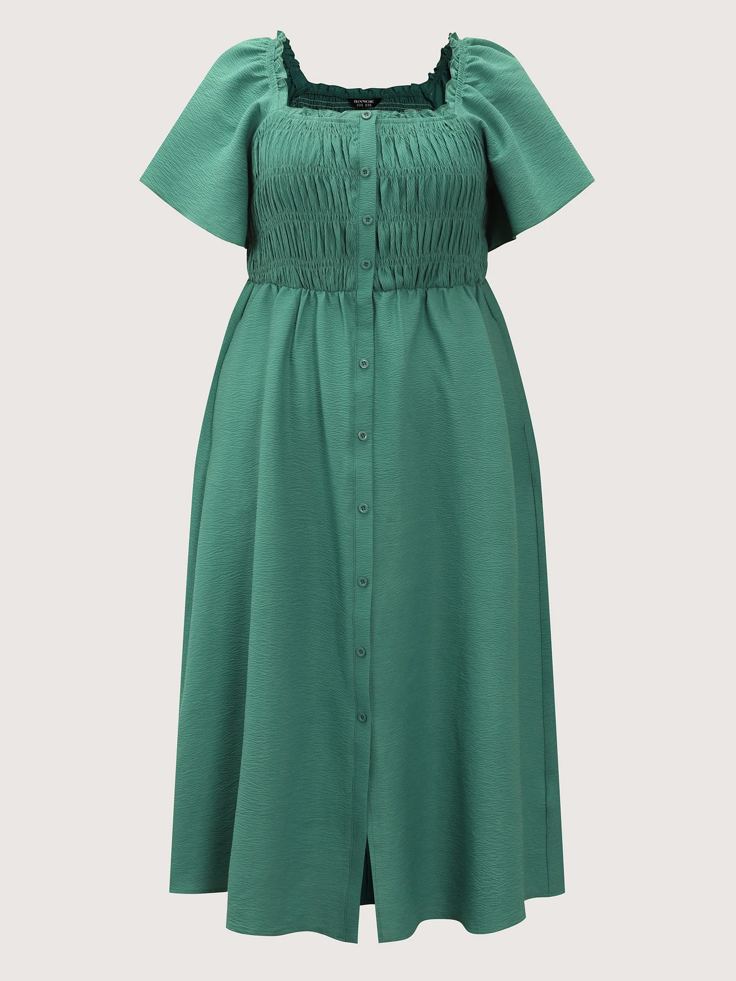 Bust-Friendly Flared Sleeve Midi Dress - Image 7