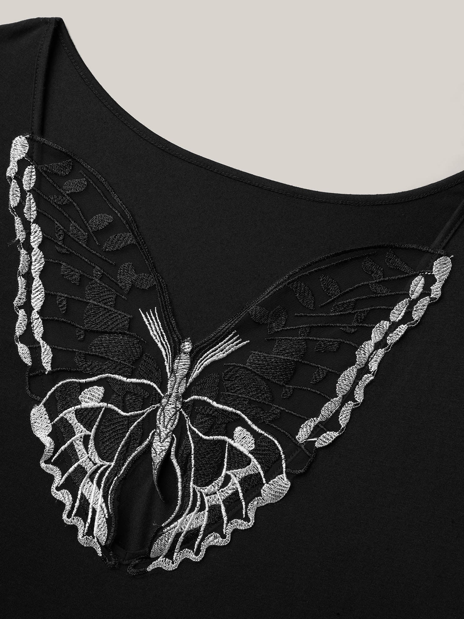 Butterfly Back Stretchy Round Neck T-Shirt - Image 6