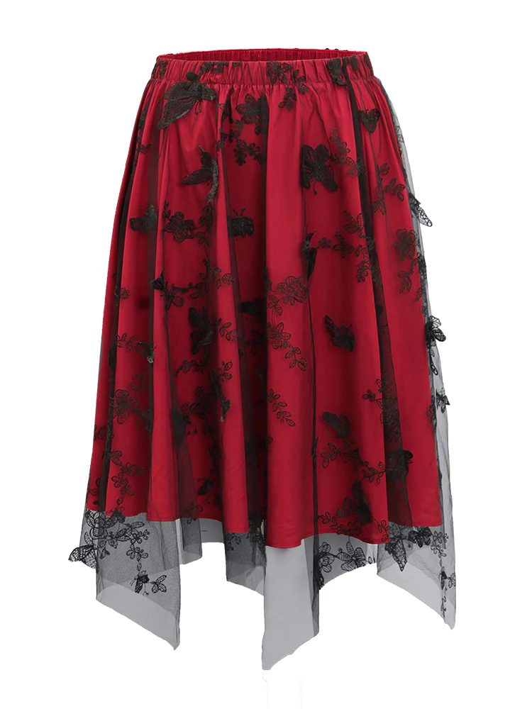 Butterfly Eyelet Lace Mesh Skirt - Image 6