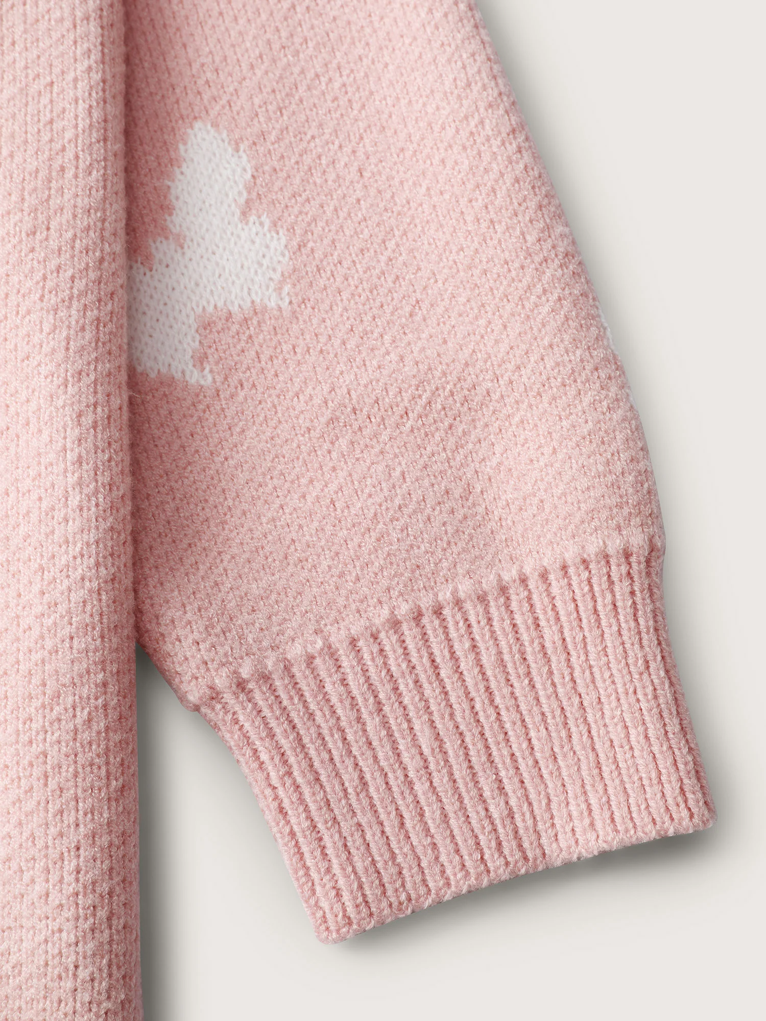 Butterfly Jacquard Pattern Ribbed Hem Pullover - Image 6