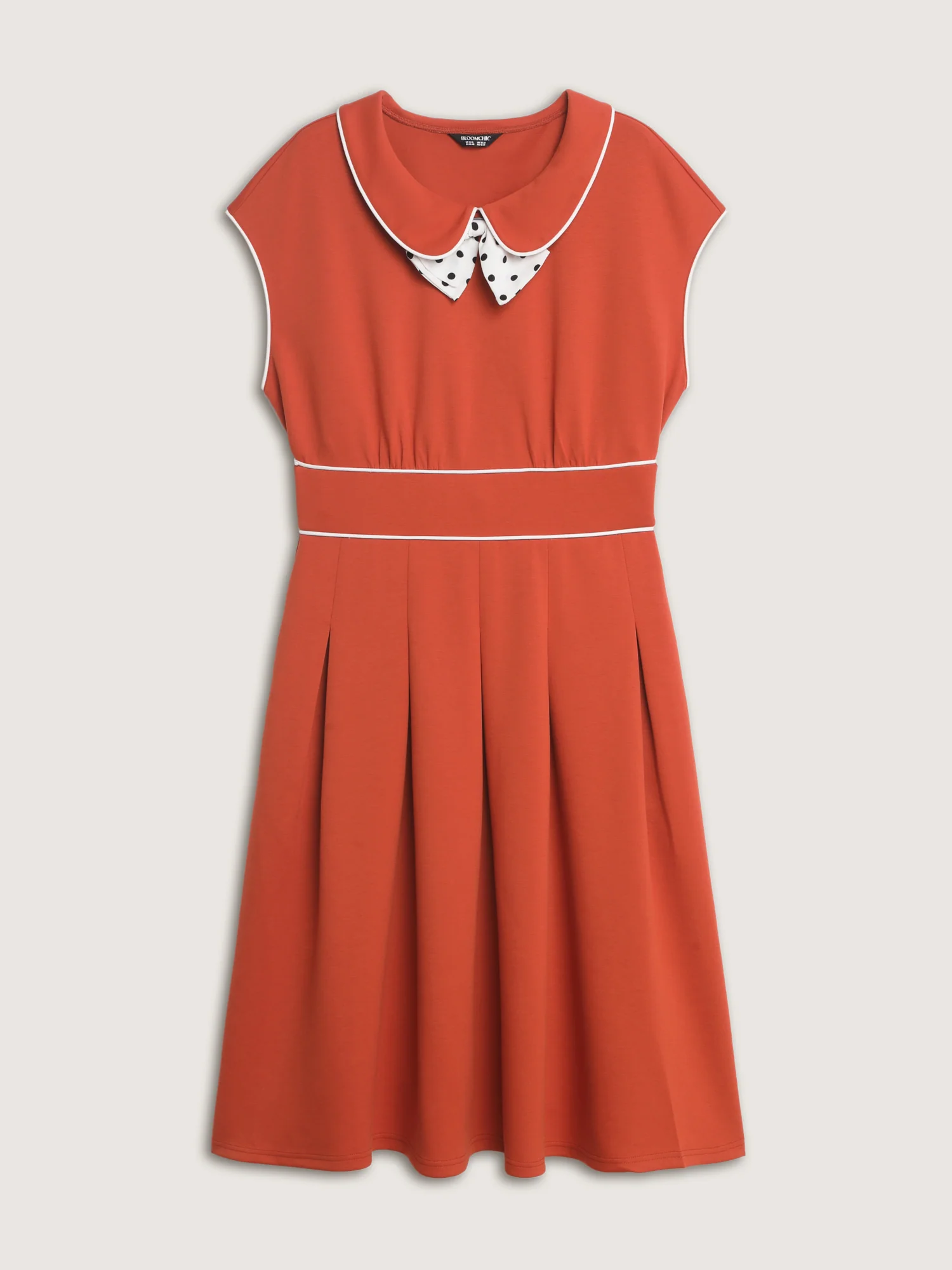 Butterfly Neckline Pockets Shirred Back Midi Dress - Image 7