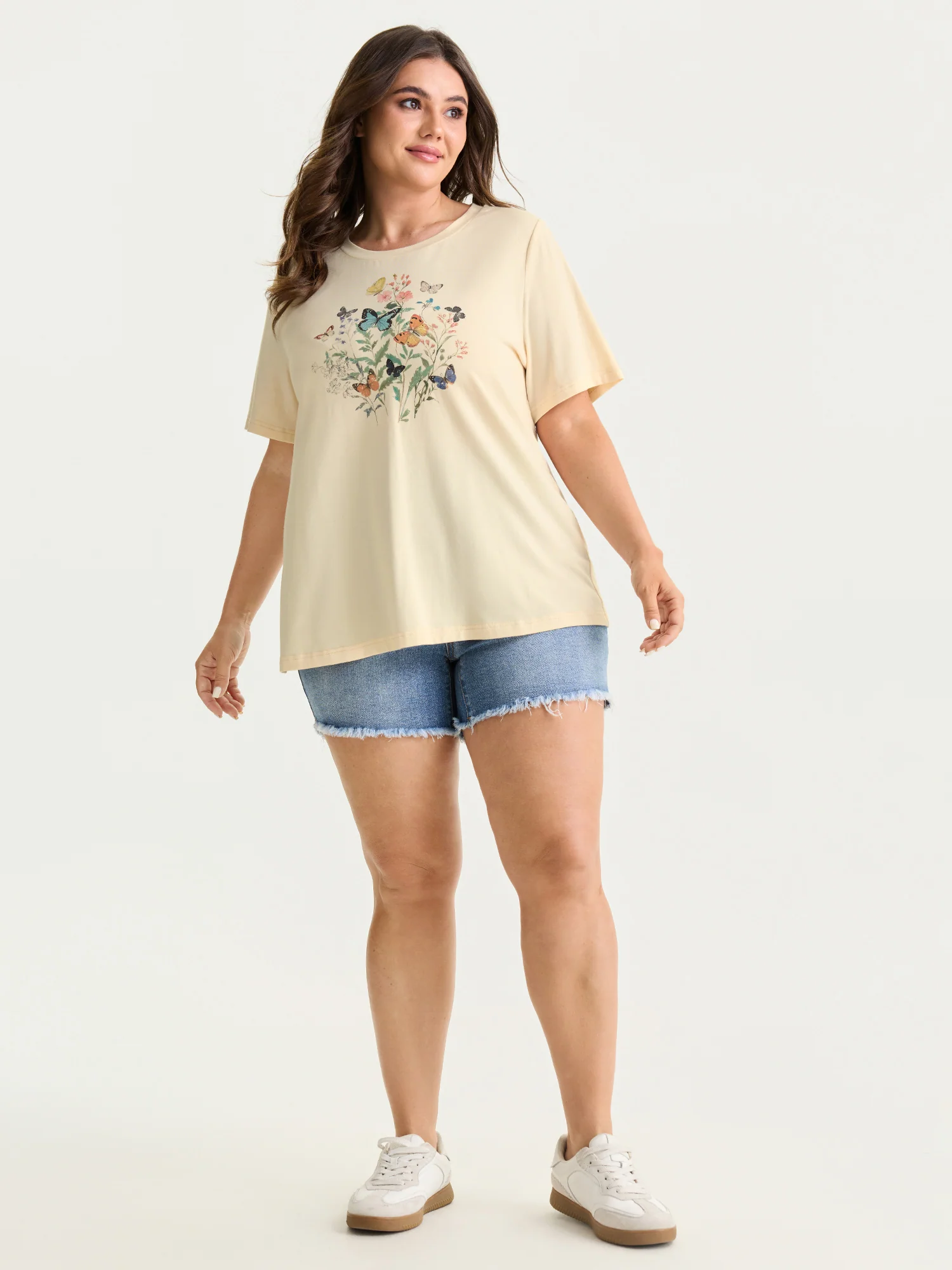 Butterfly Print Flared Sleeve T-Shirt - Image 3