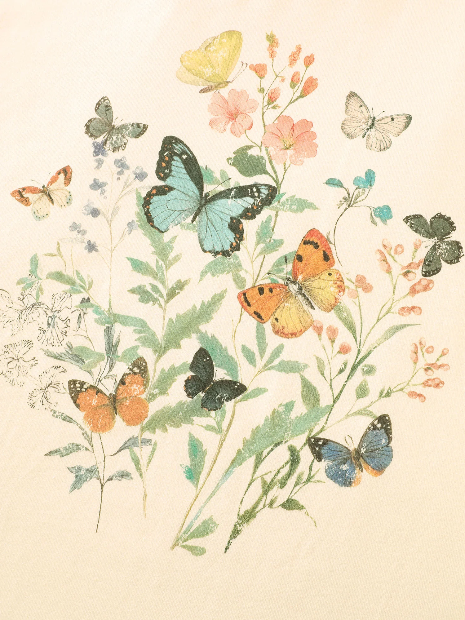 Butterfly Print Flared Sleeve T-Shirt - Image 5