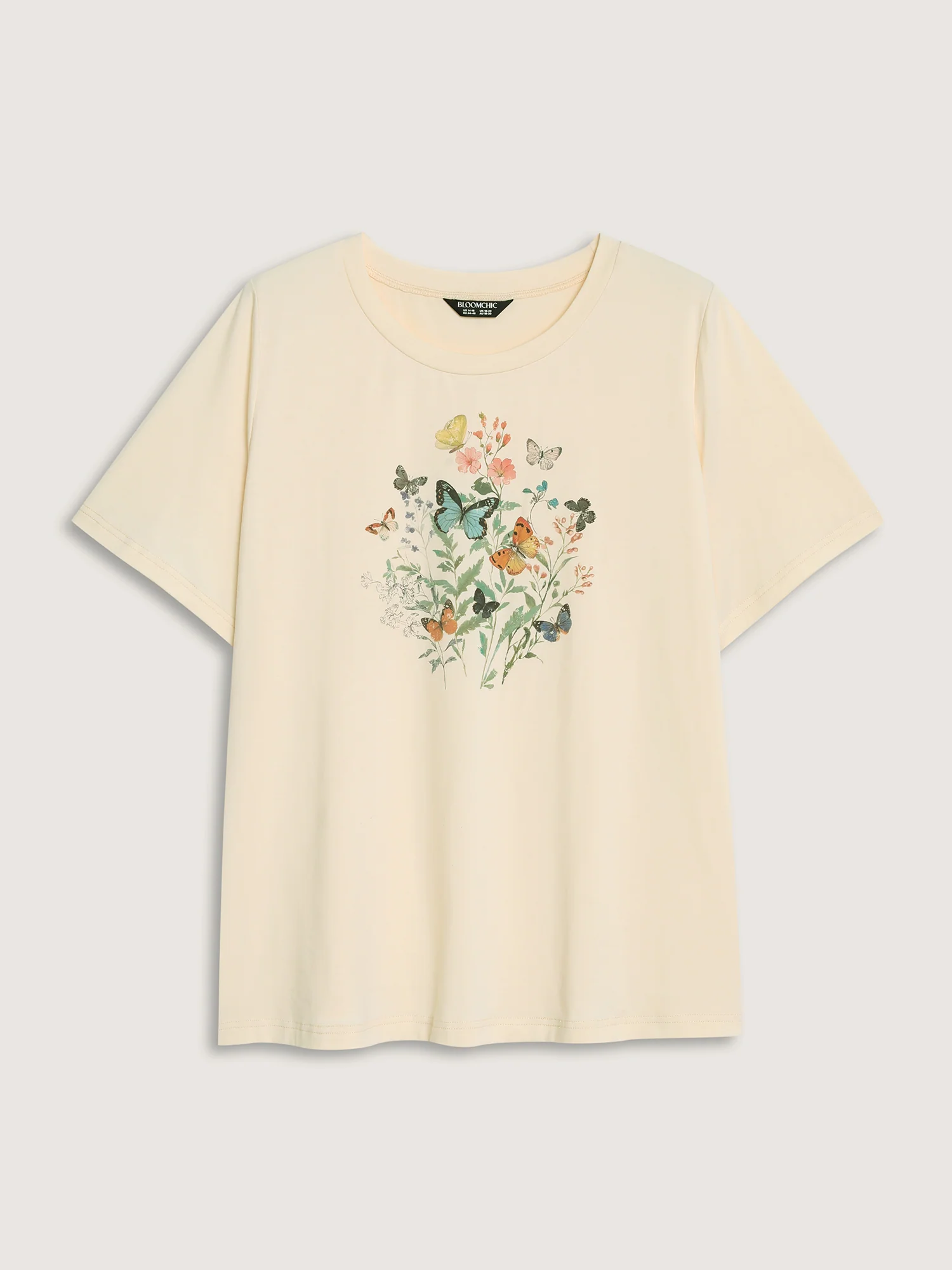 Butterfly Print Flared Sleeve T-Shirt - Image 6