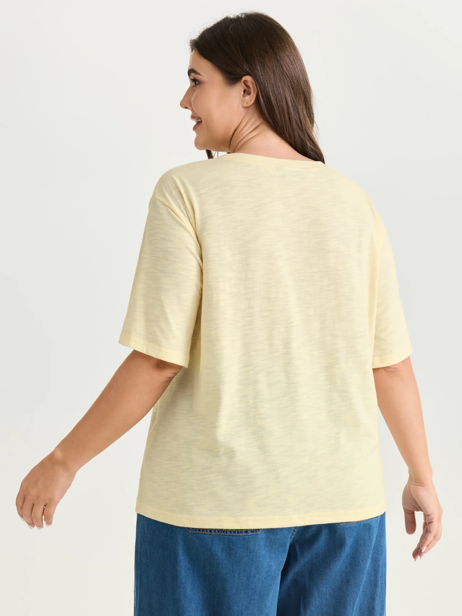 Butterfly Print Round Neck T-Shirt - Image 4