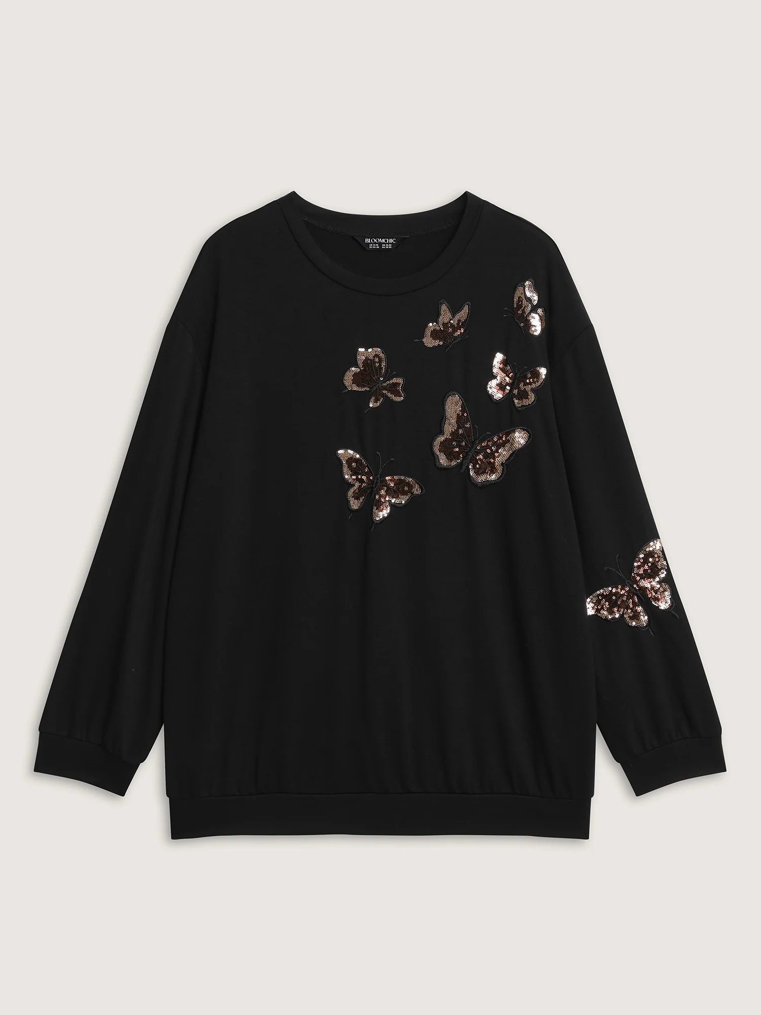 Butterfly Sequin Embroidery Relaxed-Fit Sweatshirt - Image 6