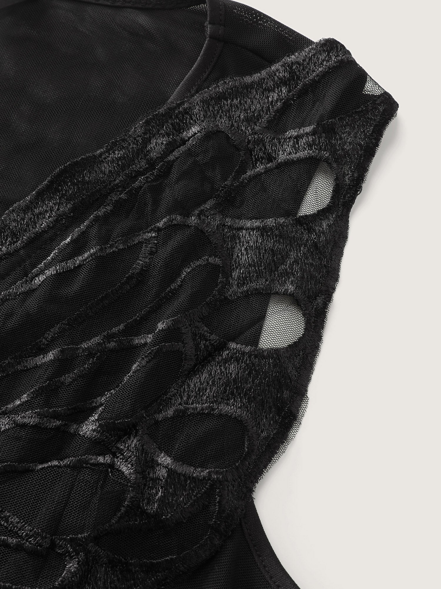 Butterfly Sheer Asymmetrical Hem Nightgown - Image 6