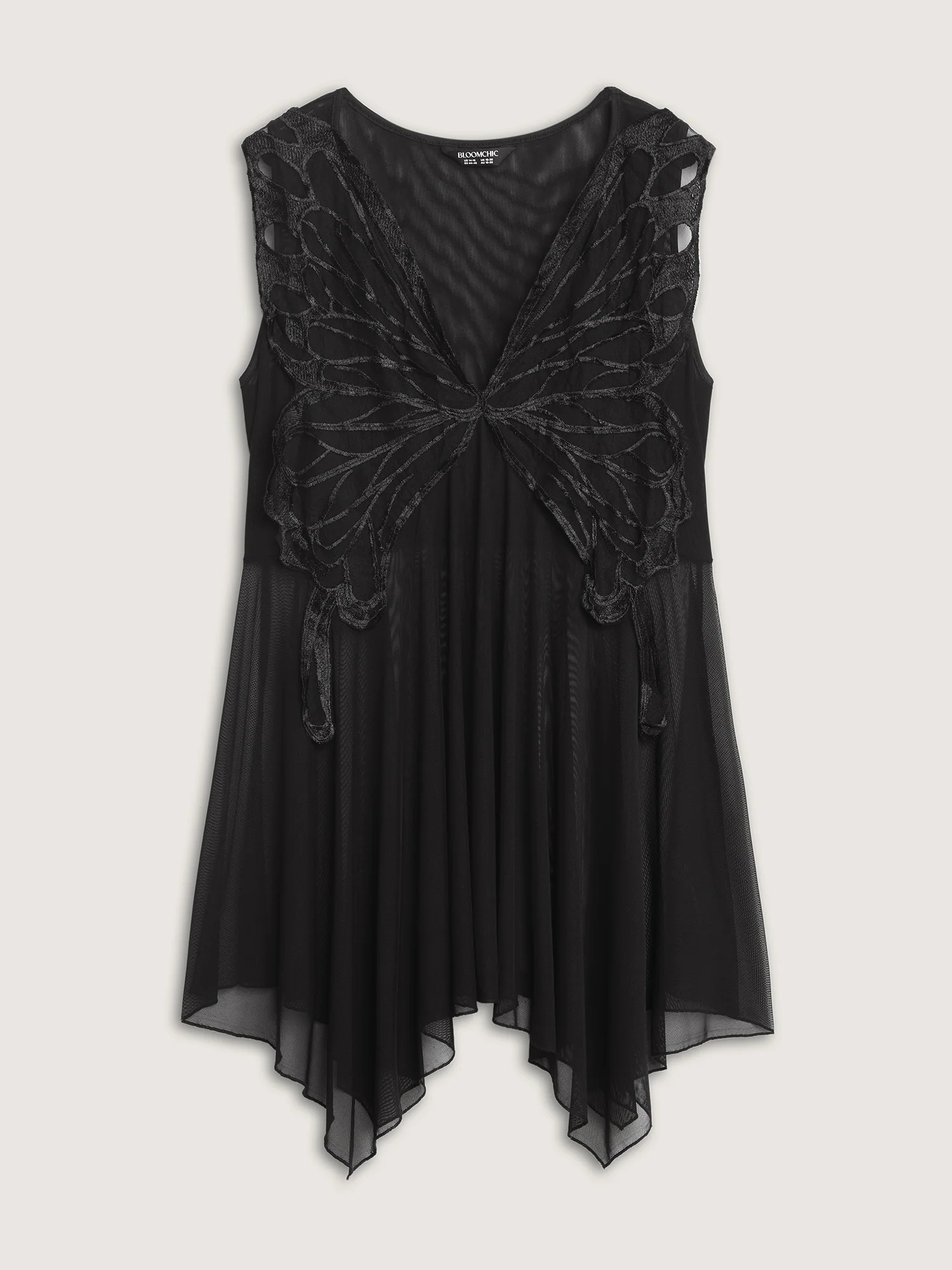 Butterfly Sheer Asymmetrical Hem Nightgown - Image 7