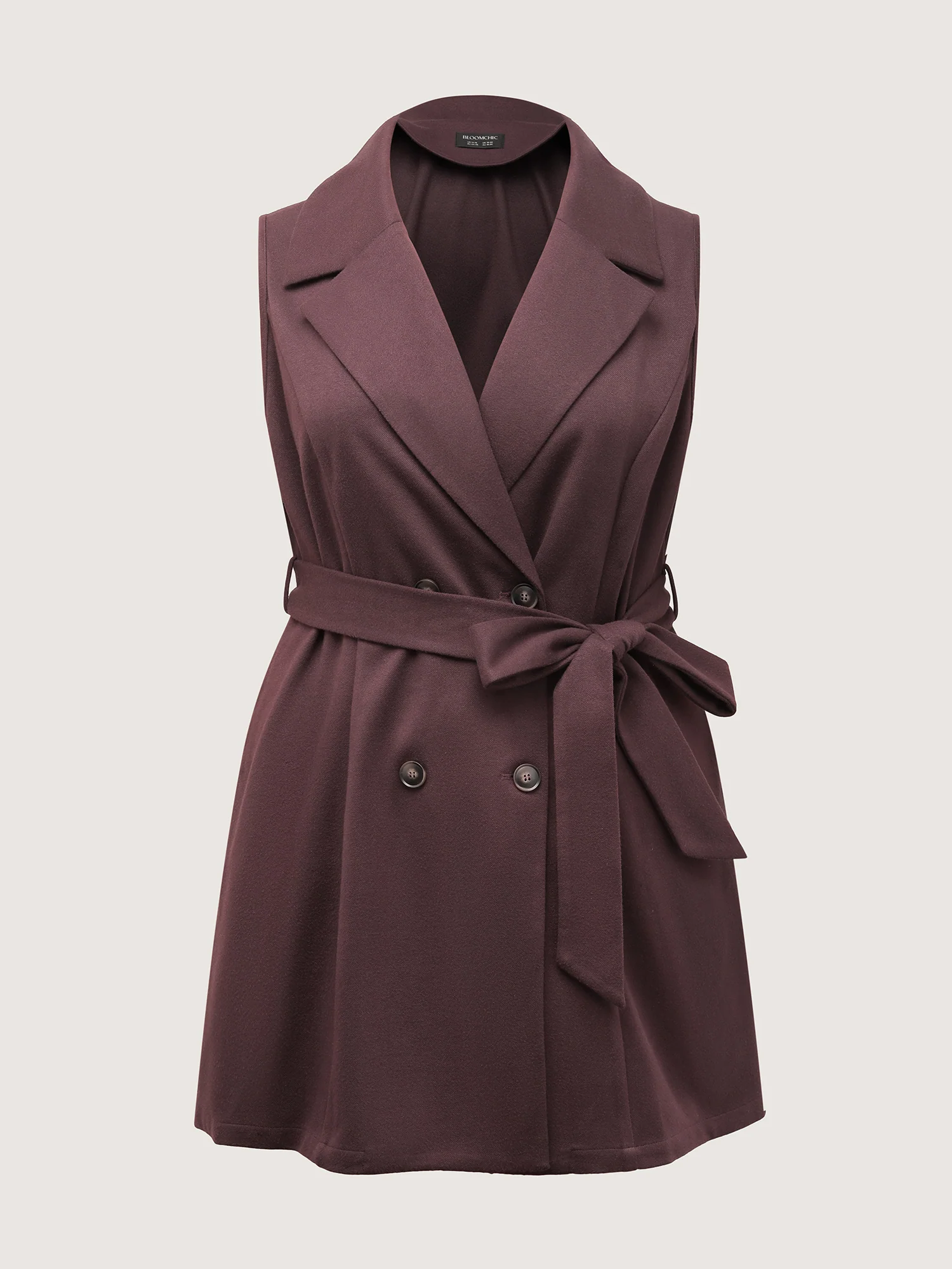 Button Detail Belted Pockets Vest - Image 5