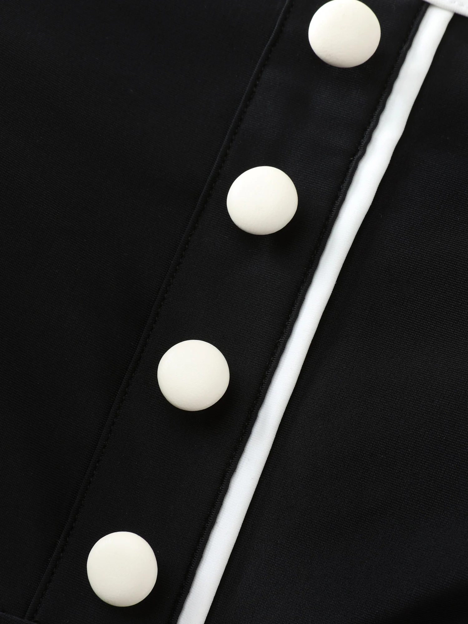 Button Detail Color Contrast One-Piece Swimsuit - Image 6