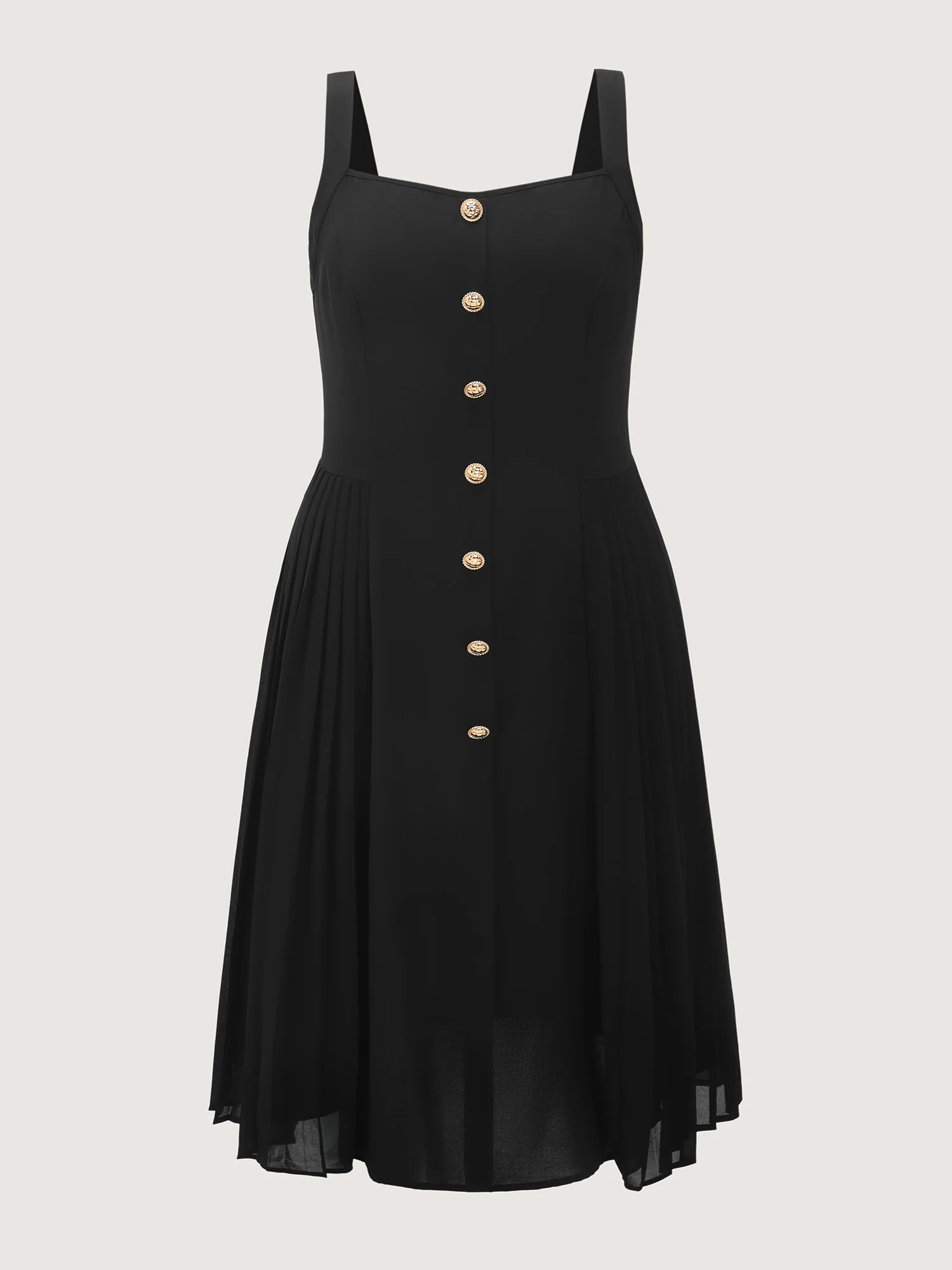 Button Detail Pleated Waist Midi Dress - Image 7