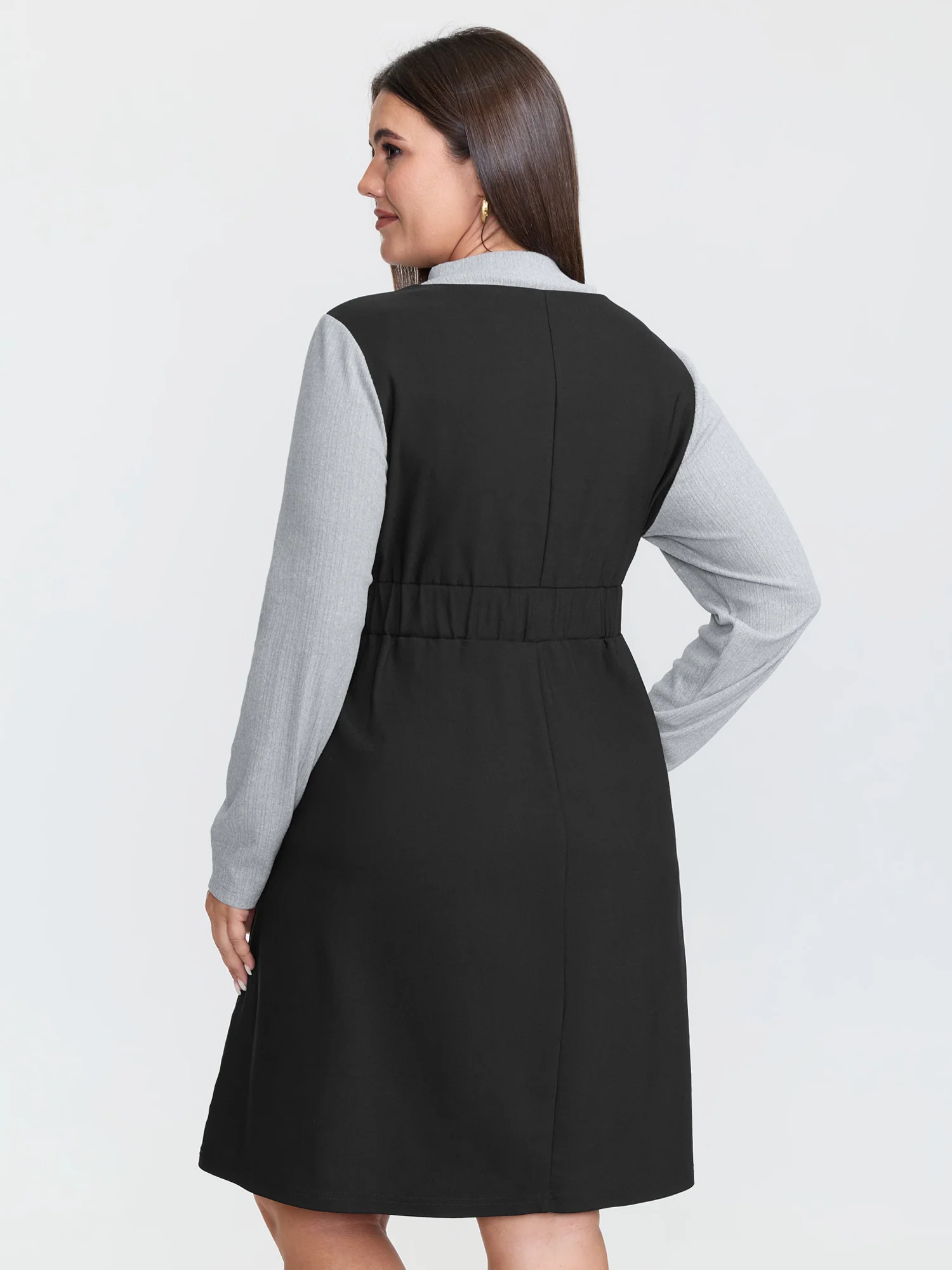 2-In-1 Button Detail Waist-Defining Midi Dress - Image 5