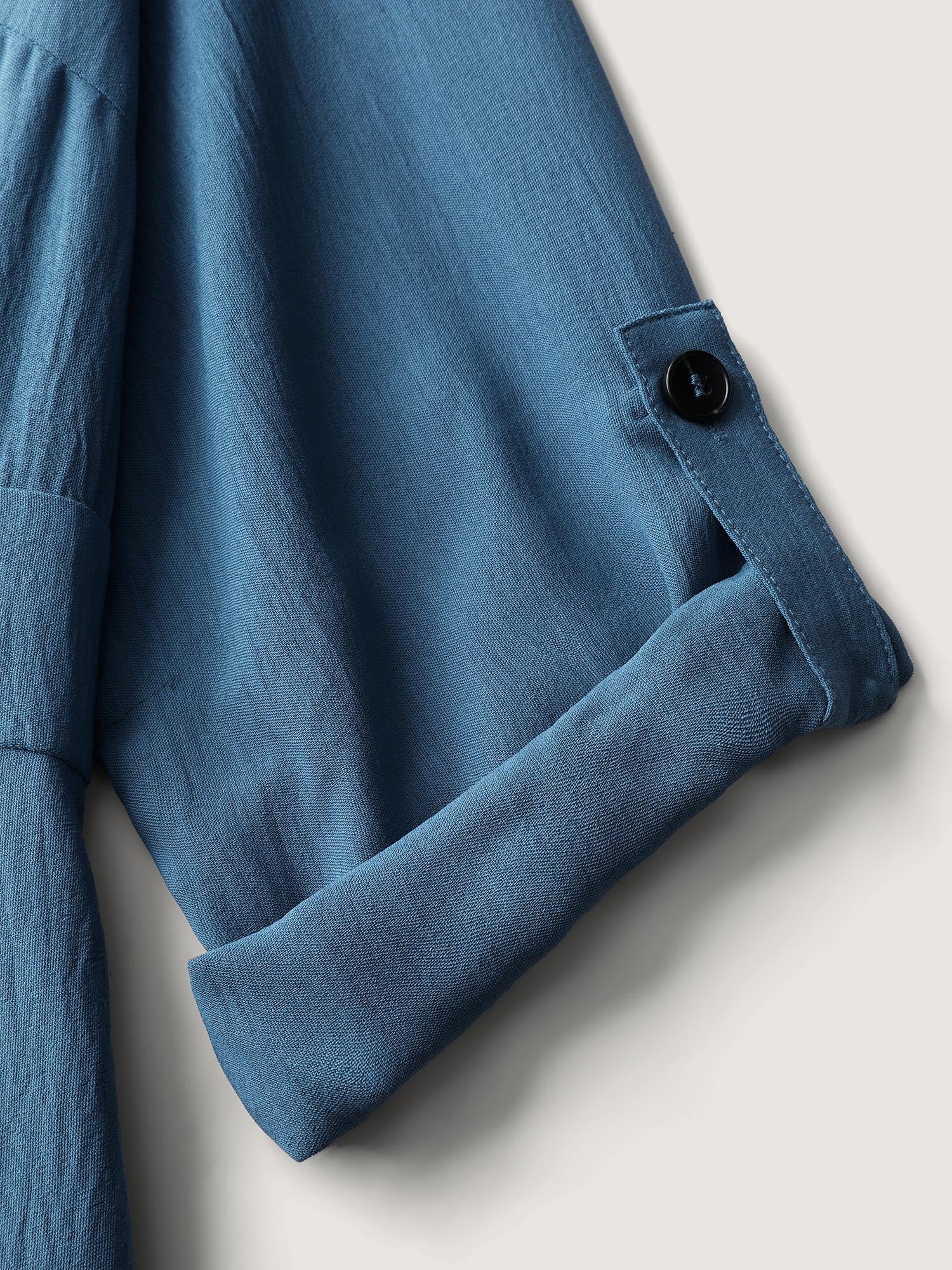 Button Detail Waist-Defining Midi Dress - Image 5