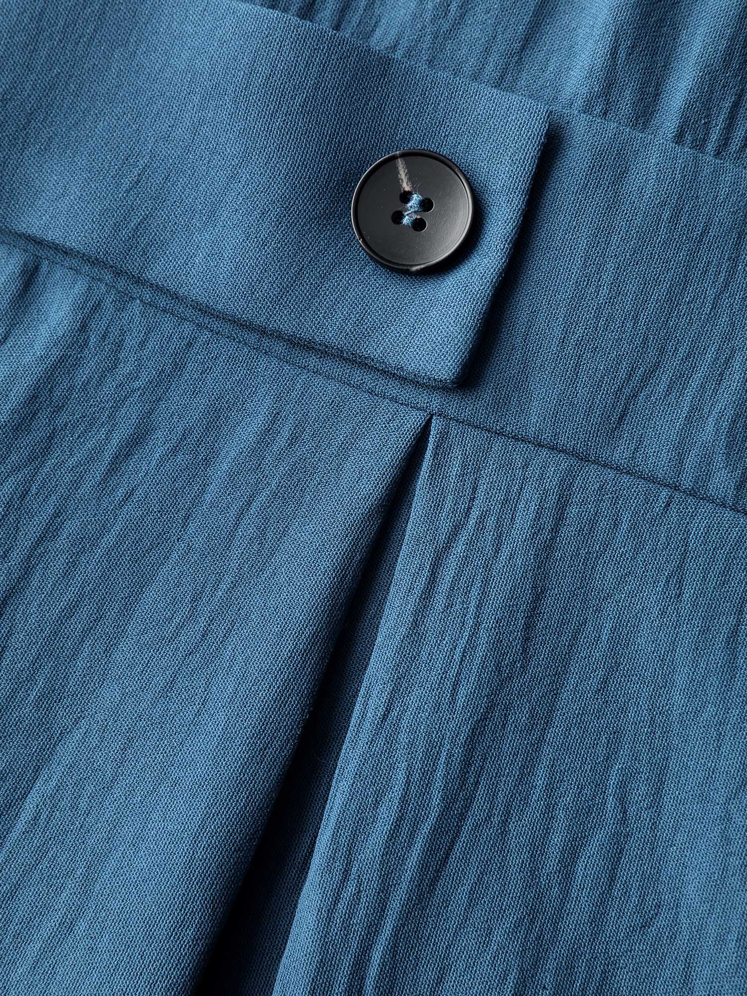 Button Detail Waist-Defining Midi Dress - Image 6
