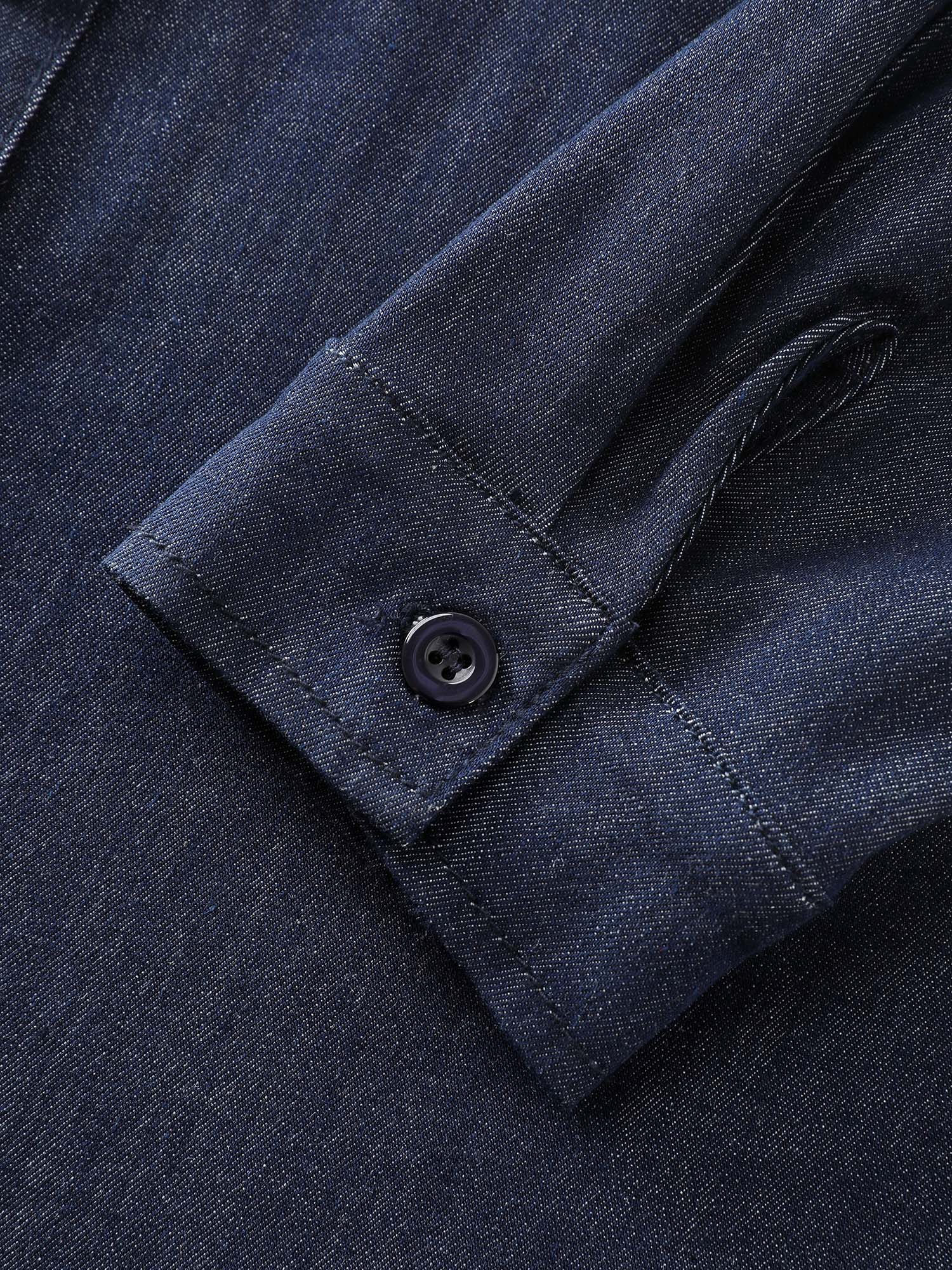 Button Down Chest Flaps Denim Shirt - Image 5