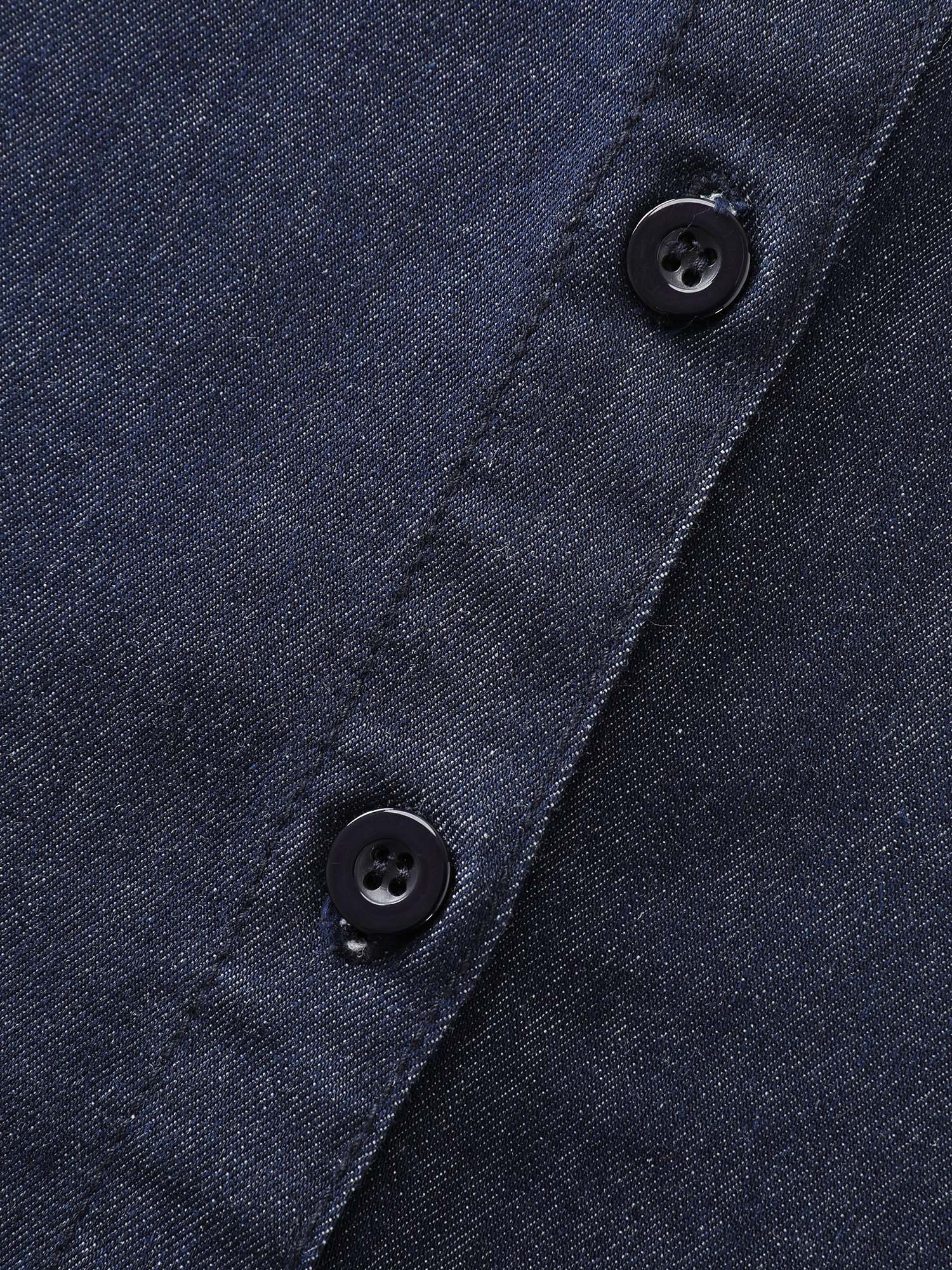 Button Down Chest Flaps Denim Shirt - Image 6