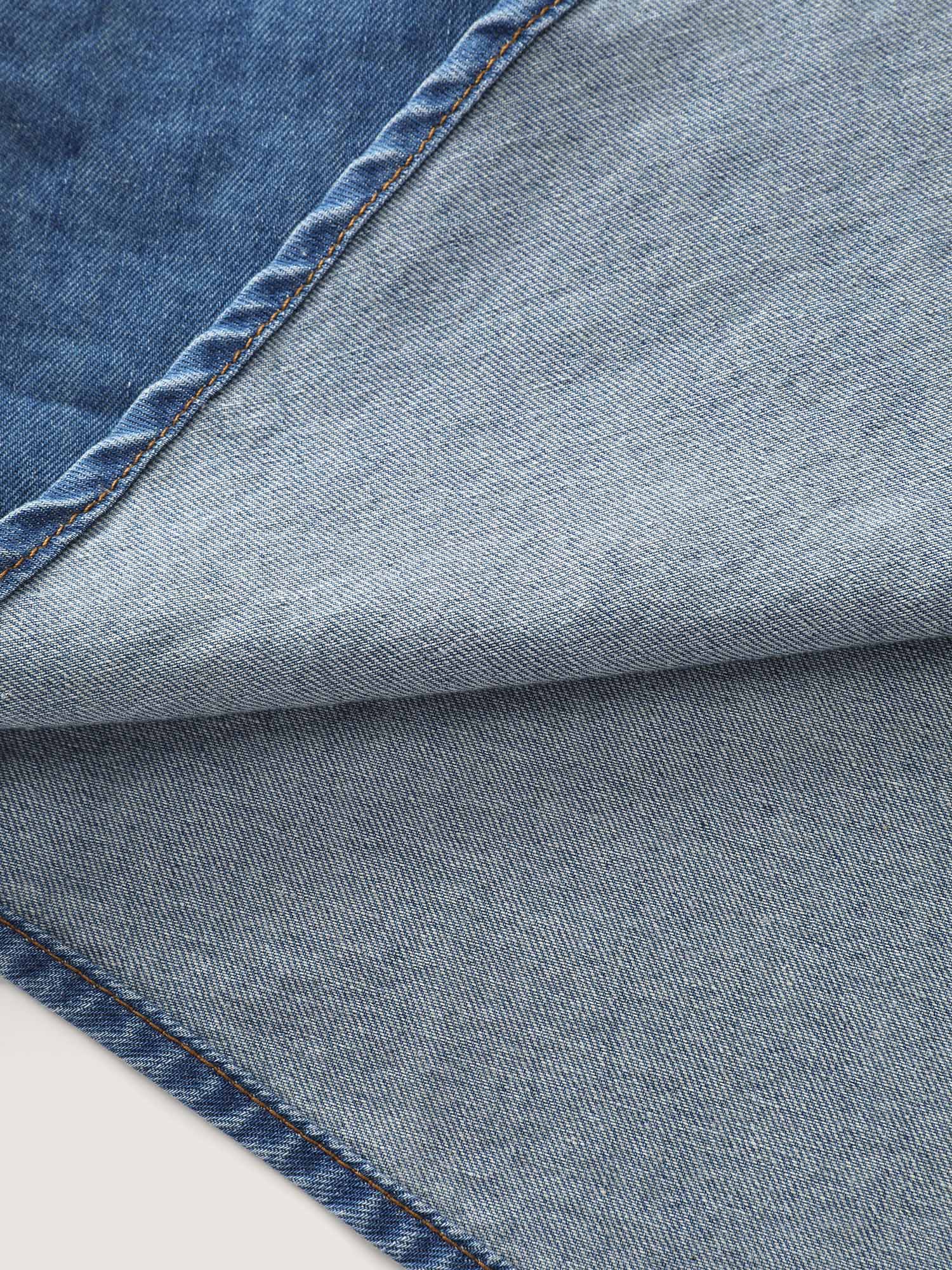 Button-Down Curvy Hem Denim Top - Image 6