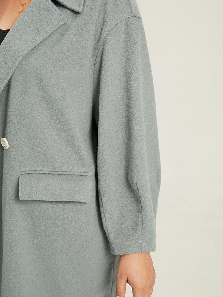 Button Fly Flap Pocket Lantern Sleeve Coat - Image 7