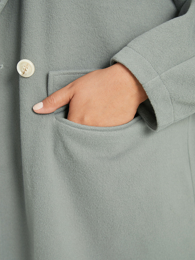 Button Fly Flap Pocket Lantern Sleeve Coat - Image 8