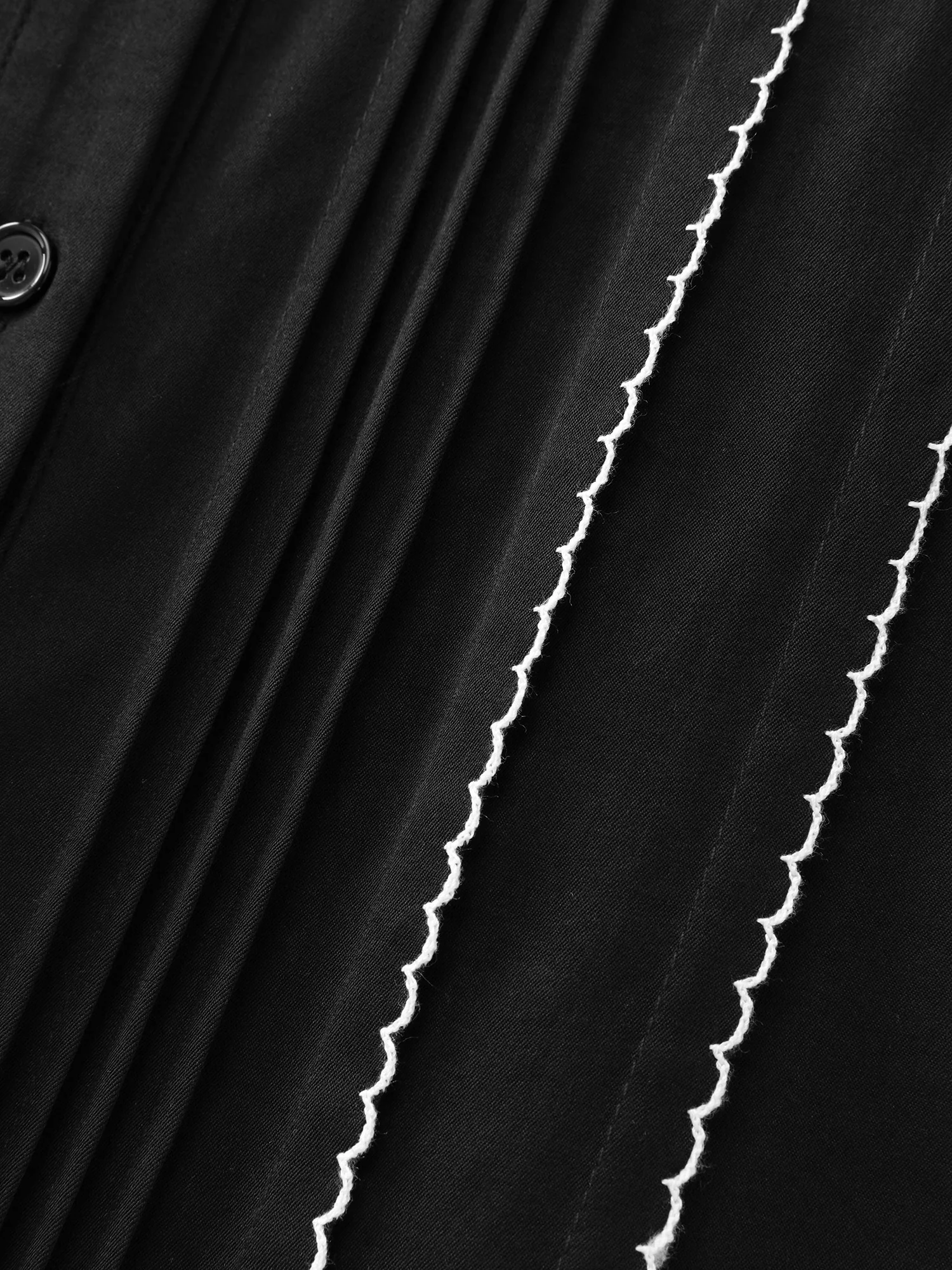 Button Front Belted Stitch Detail Midi Dress - Image 6