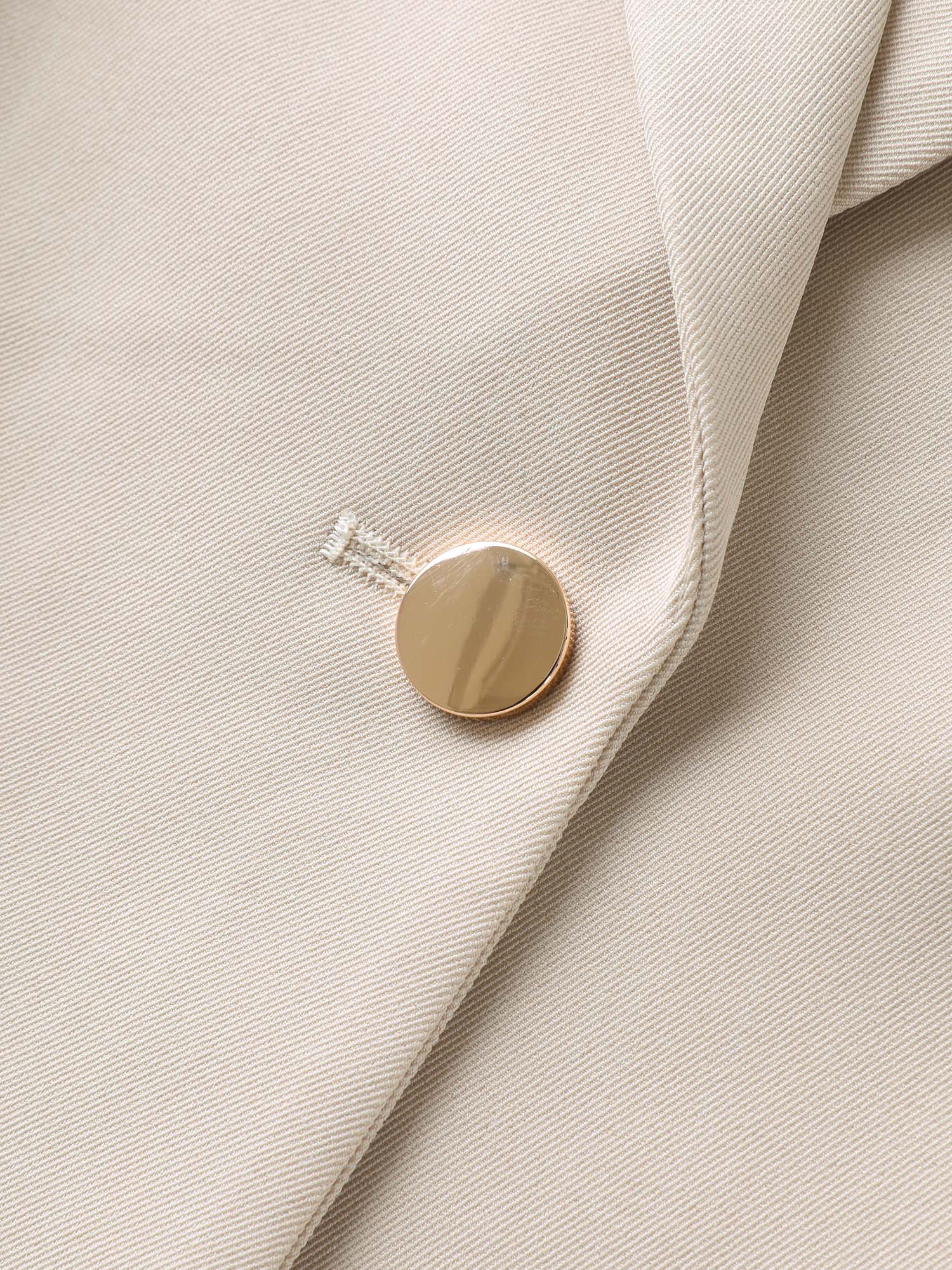 Button Front Pockets Solid Blazer - Image 5