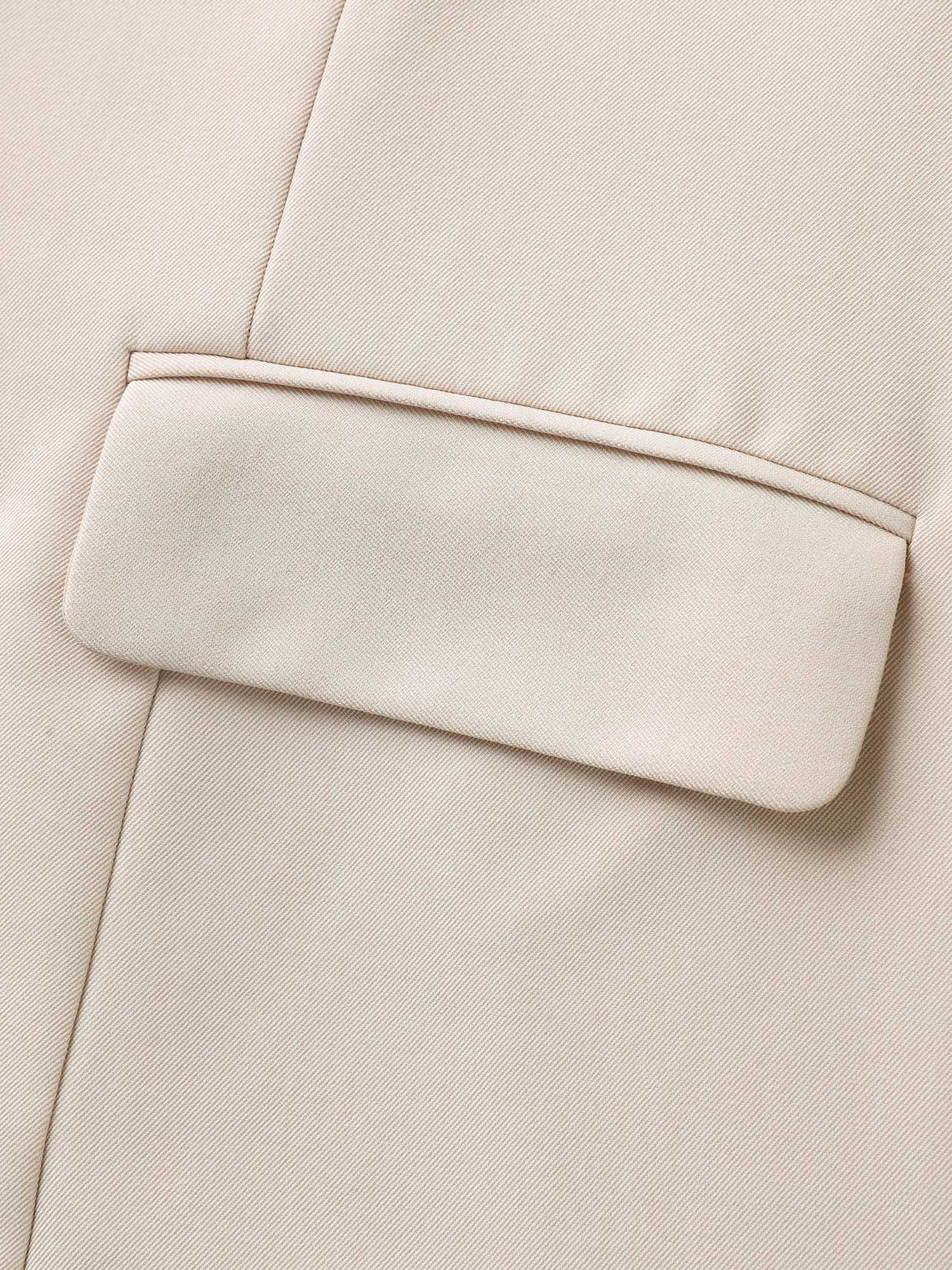 Button Front Pockets Solid Blazer - Image 6