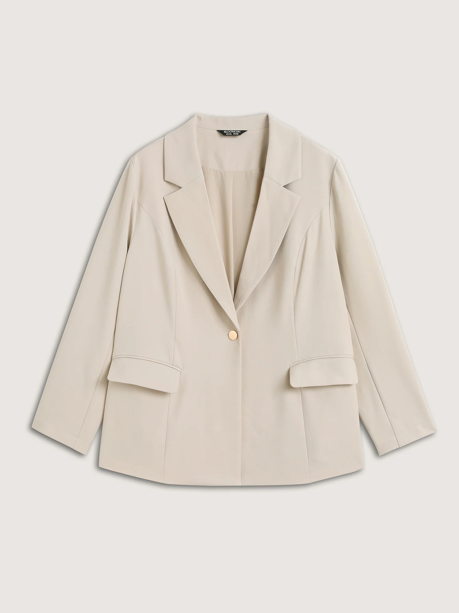 Button Front Pockets Solid Blazer - Image 7