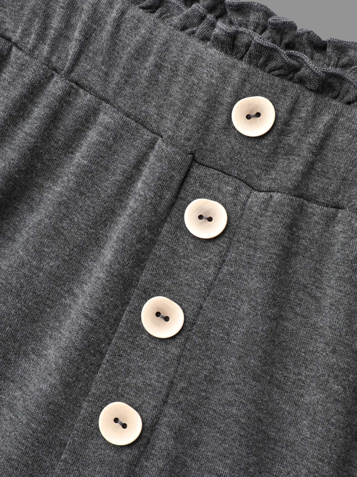 Button-Front Ruffled Waist Stretchy Pants - Image 7