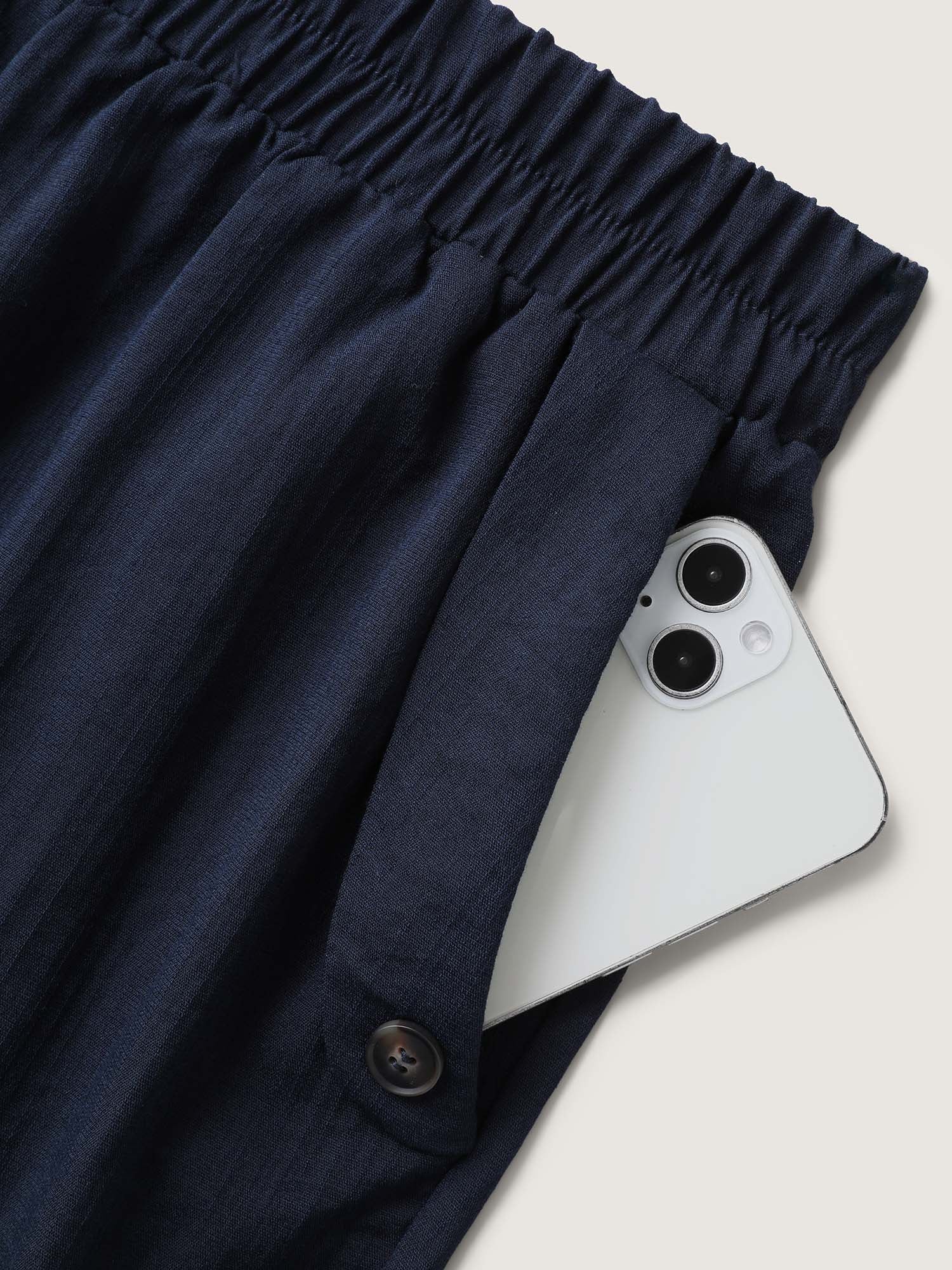 Button Hem Straight-Leg Crop Pants - Image 7