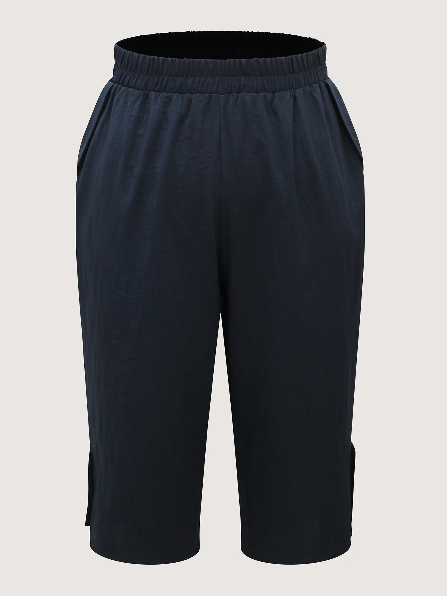 Button Hem Straight-Leg Crop Pants - Image 9