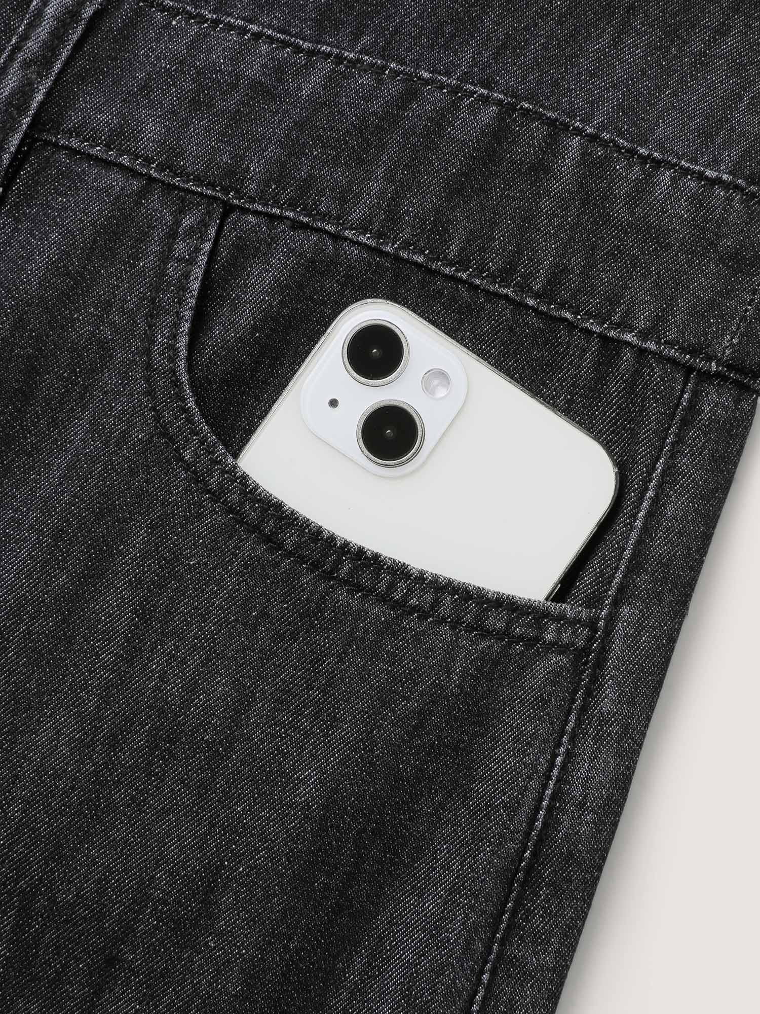 Button Placket Pockets Denim Jumpsuit - Image 6