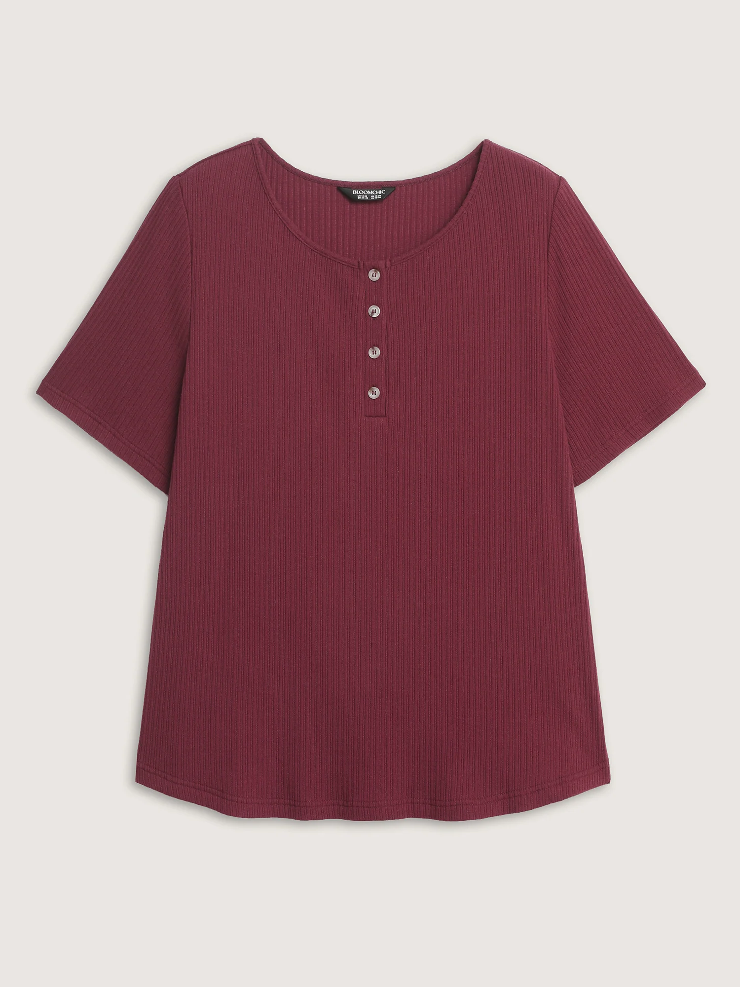 Button Placket Stretchy T-Shirt - Image 7