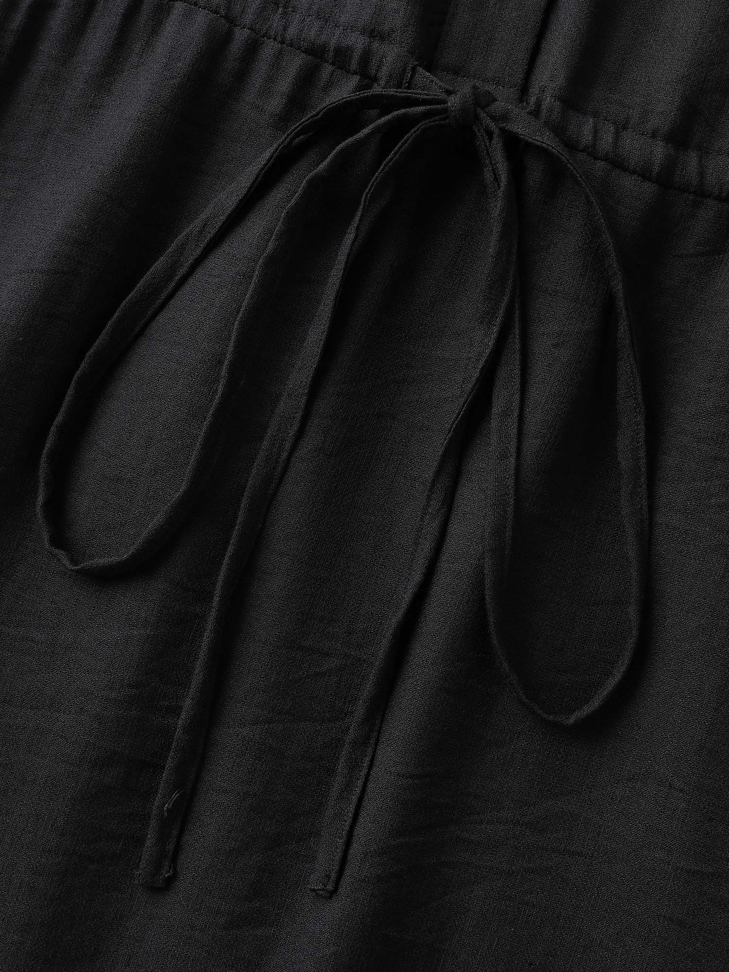 Button Placket Waist-Tie Midi Dress - Image 5