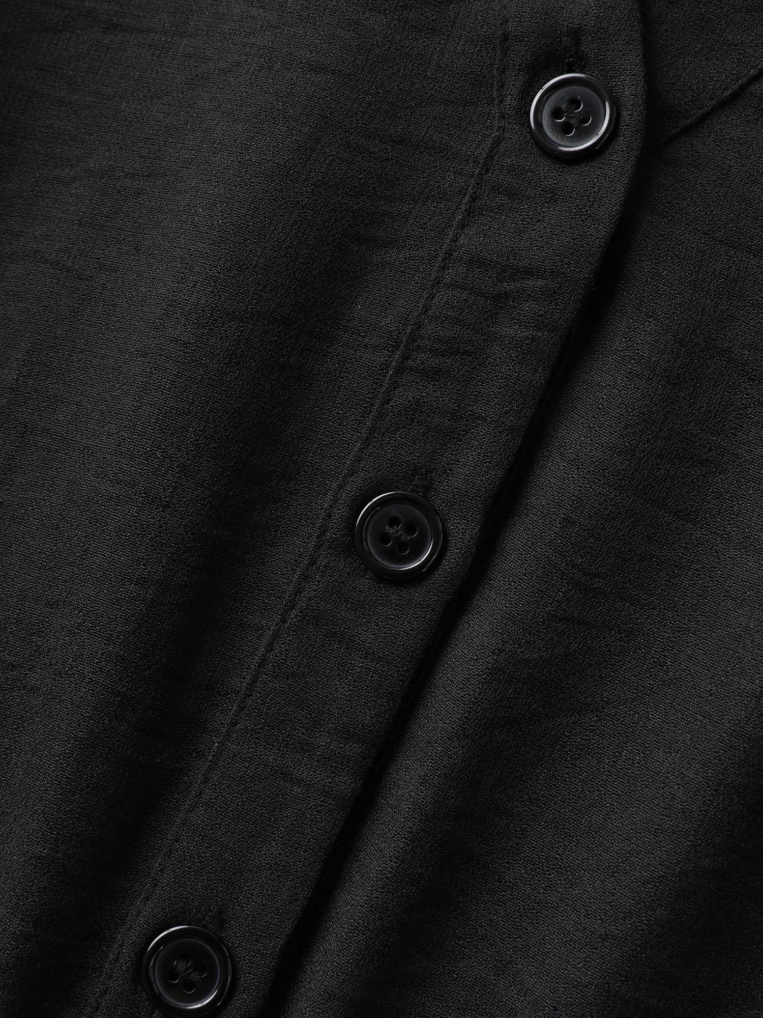 Button Placket Waist-Tie Midi Dress - Image 6