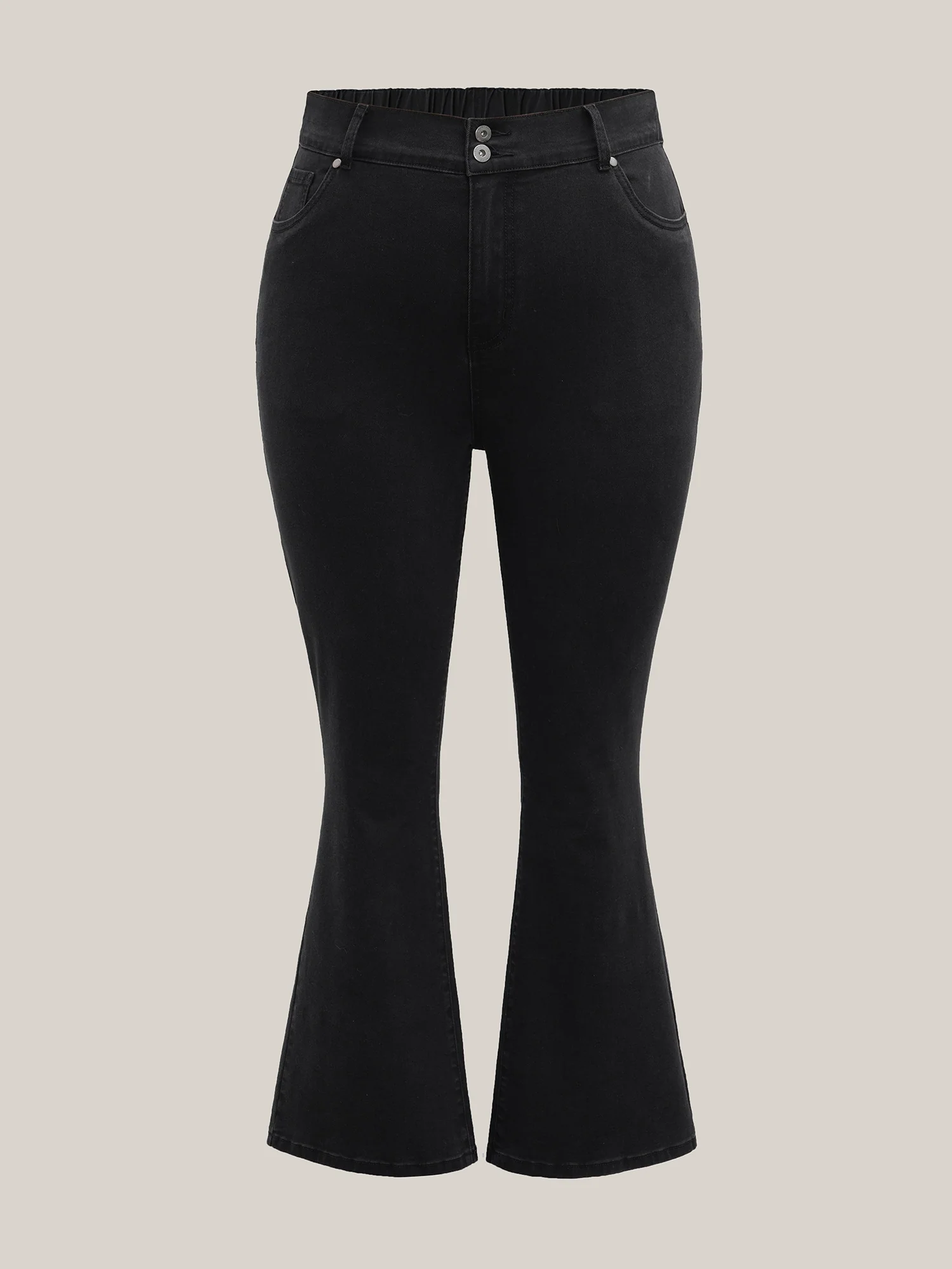 Buttons Mid-Rise Curvy Skinny-Fit Jeans - Image 8
