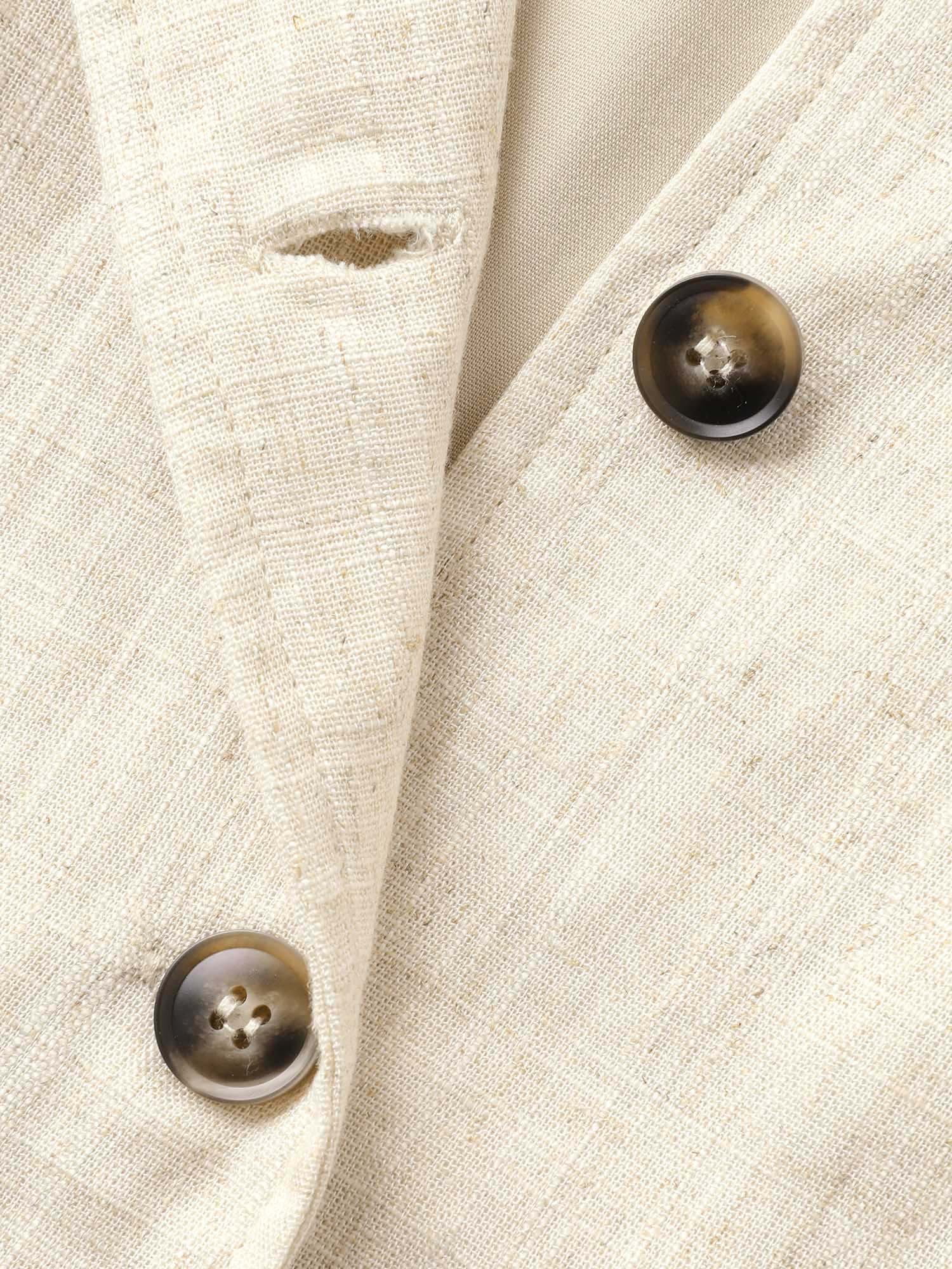 Linen Buttons Slim Fit Adjustable Vest - Image 5