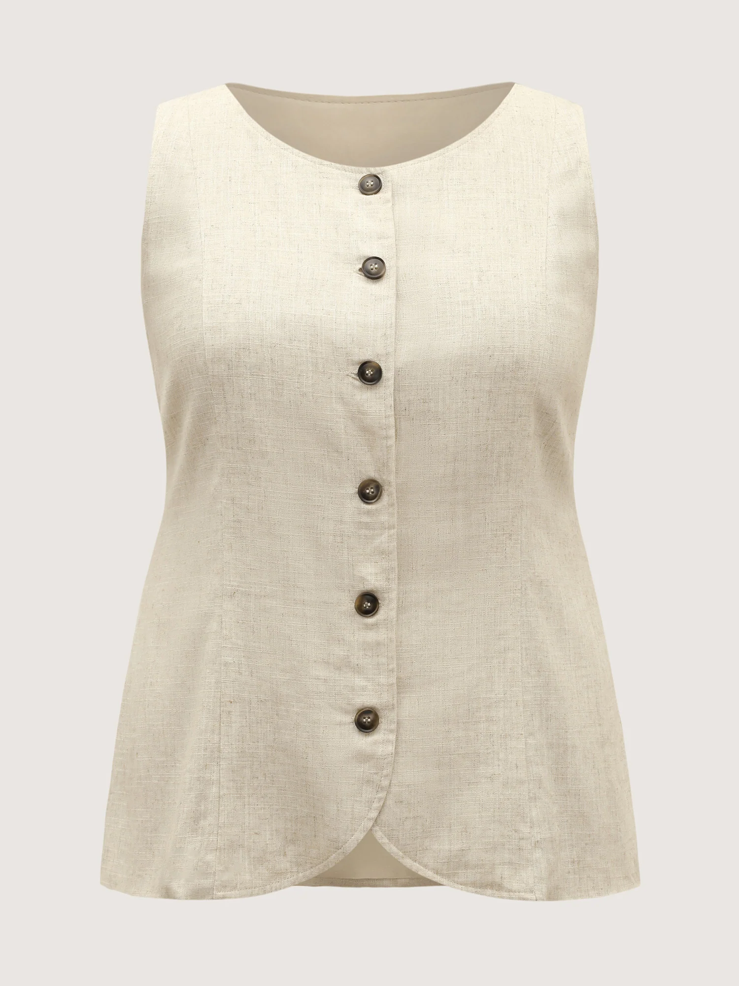 Linen Buttons Slim Fit Adjustable Vest - Image 7