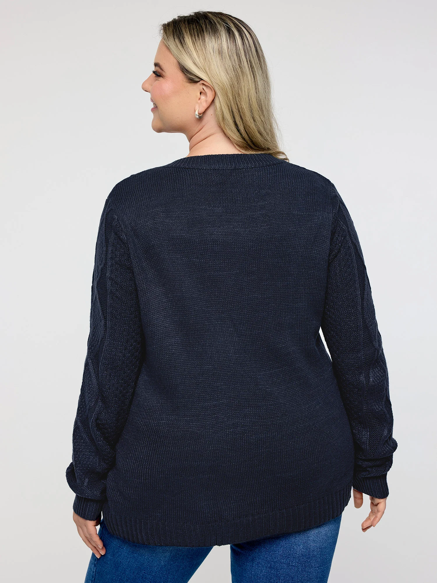 Cable Knit Button Pockets Cardigan - Image 5