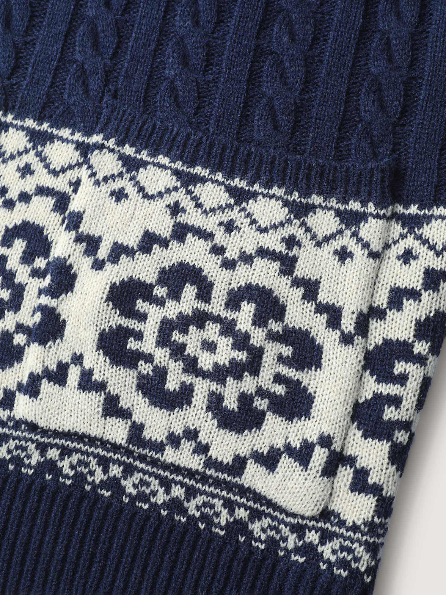 Cable Knit Floral Jacquard Pockets Knit Cardigan - Image 7