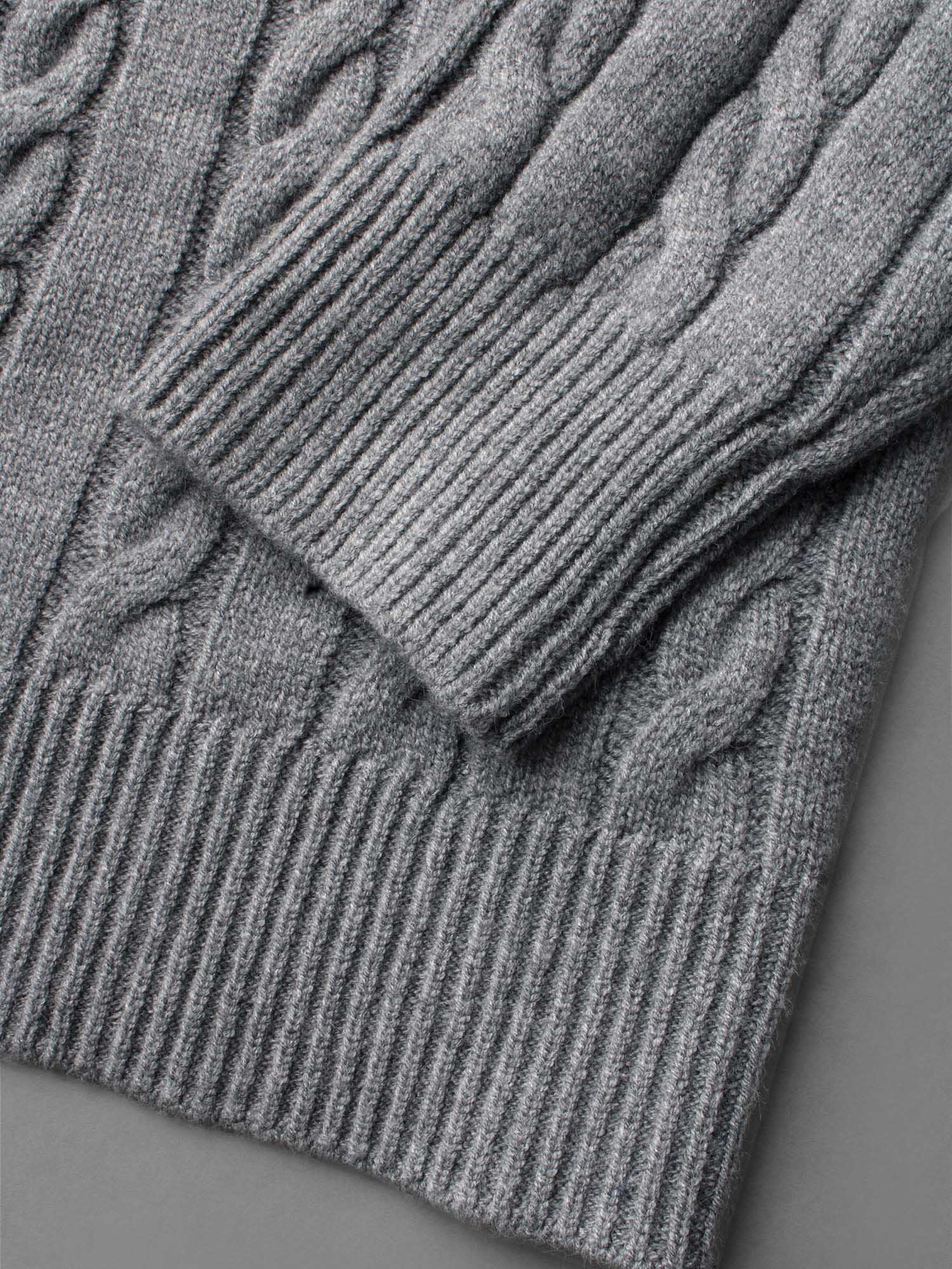 Cable Knit Hooded Zipper Cardigan - Image 7