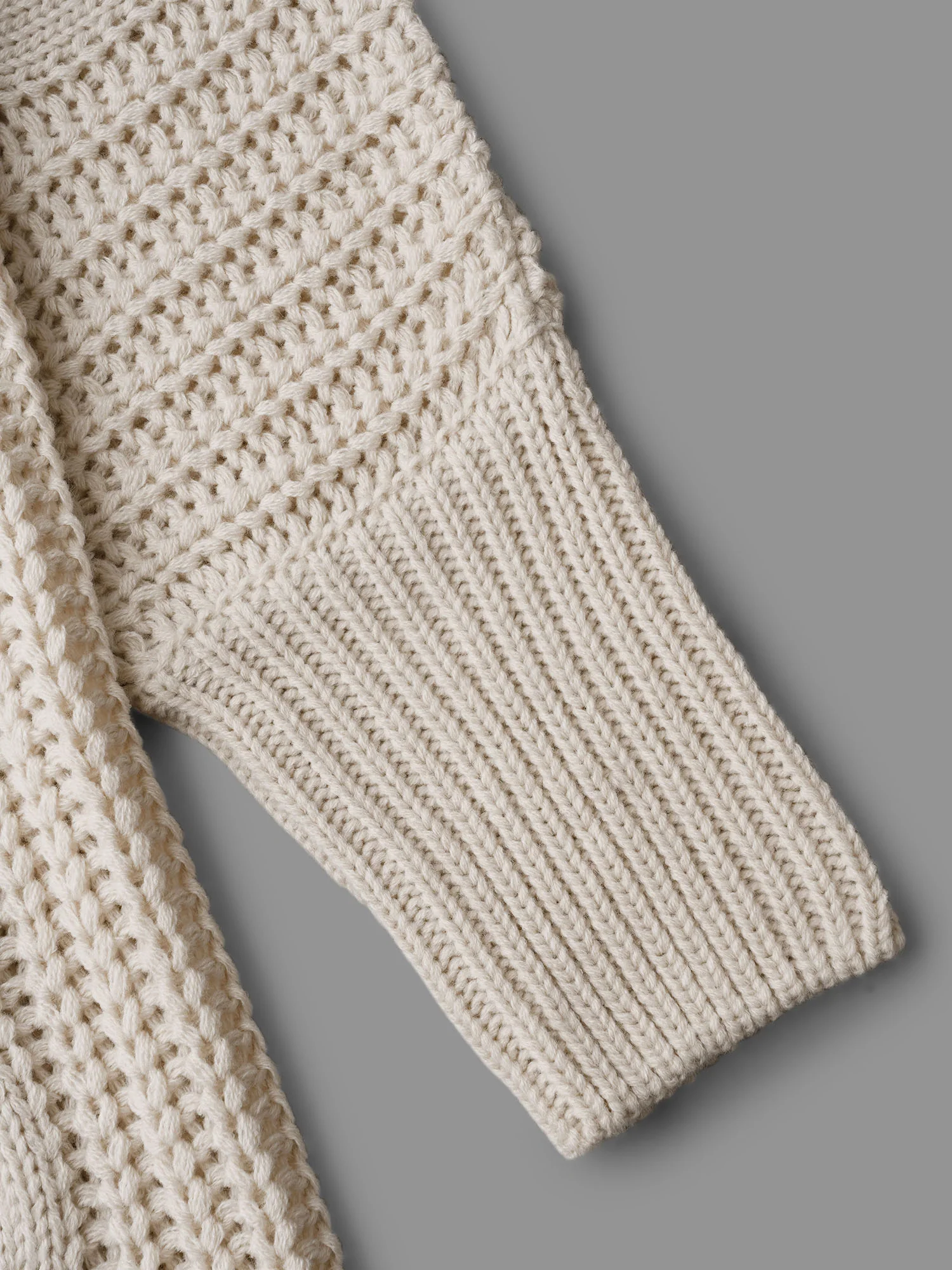 Cable Knit Open-Front Ribbed Knit Cardigan - Image 7