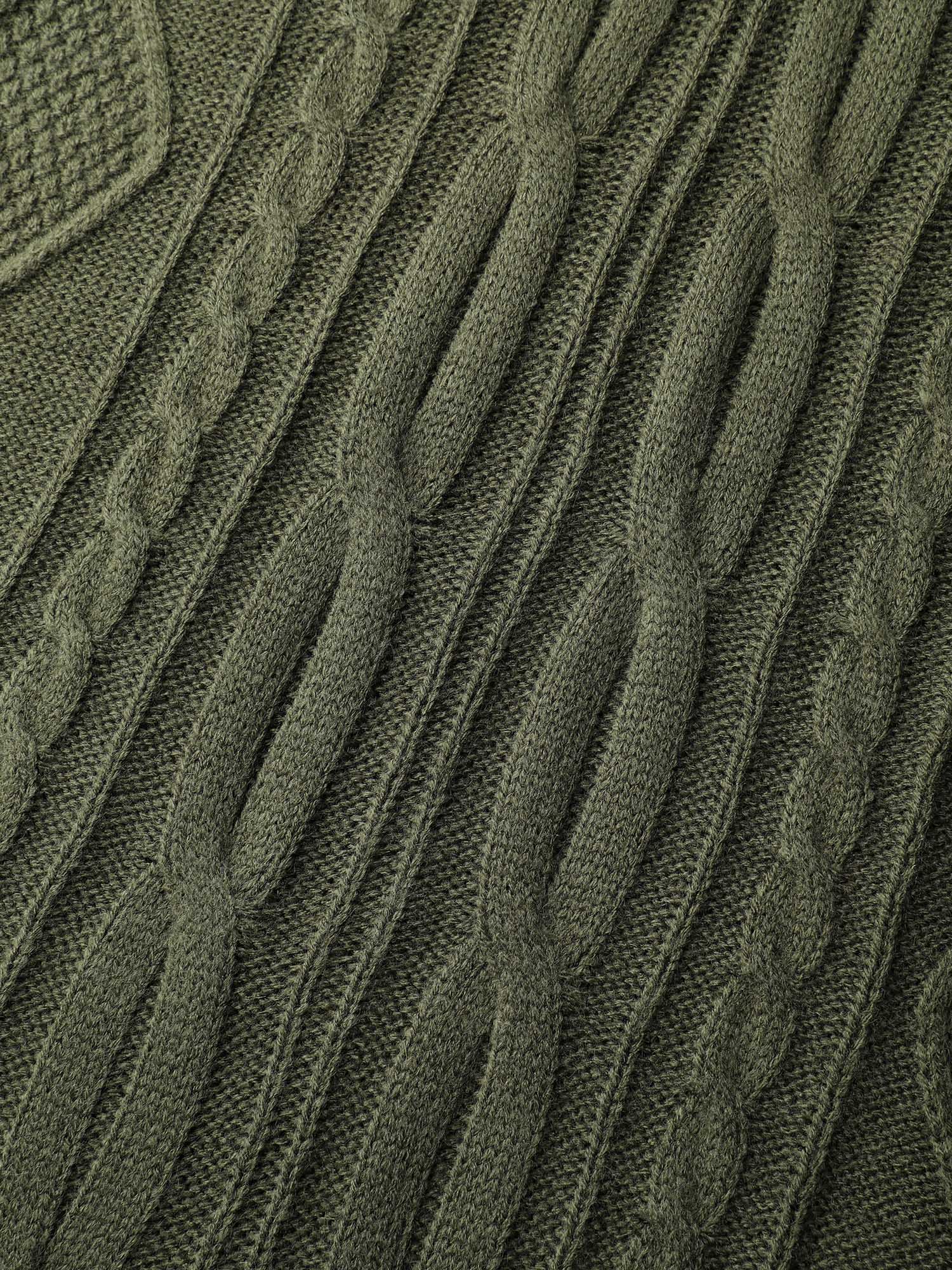 Cable Knit Polo Collar Pullover - Image 5