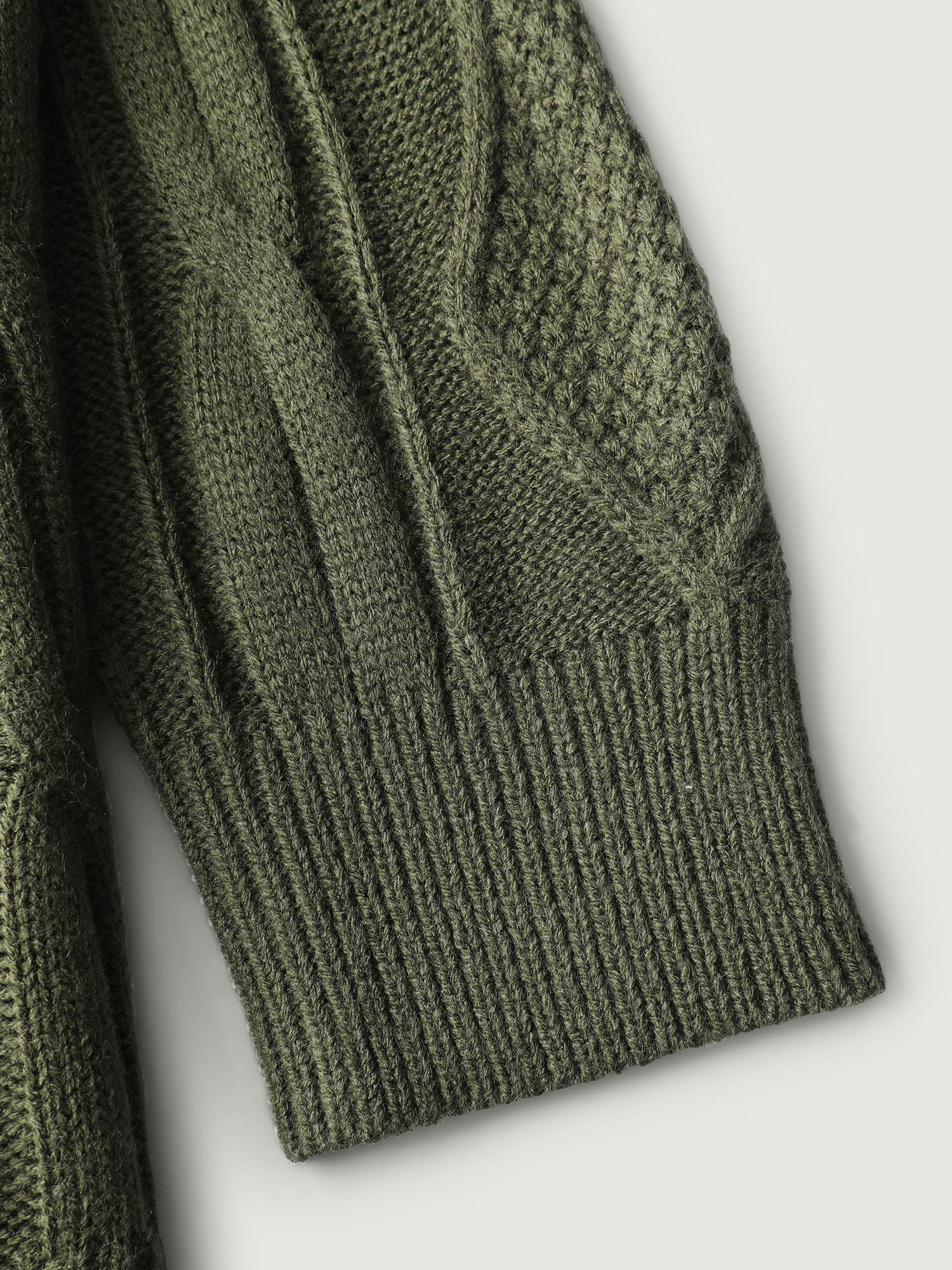 Cable Knit Polo Collar Pullover - Image 6