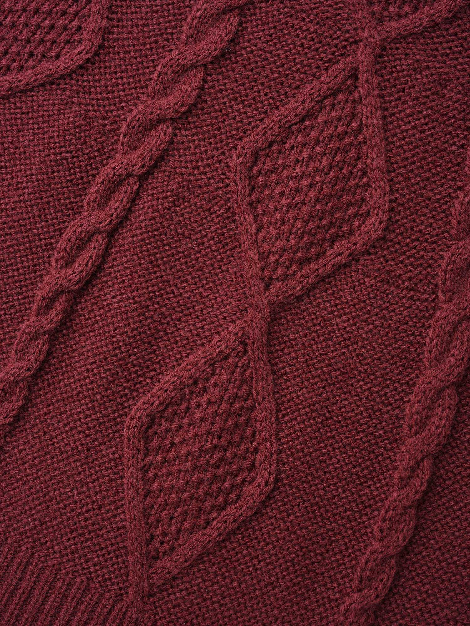 Cable Knit Raglan Sleeve Midi Sweater Dress - Image 6